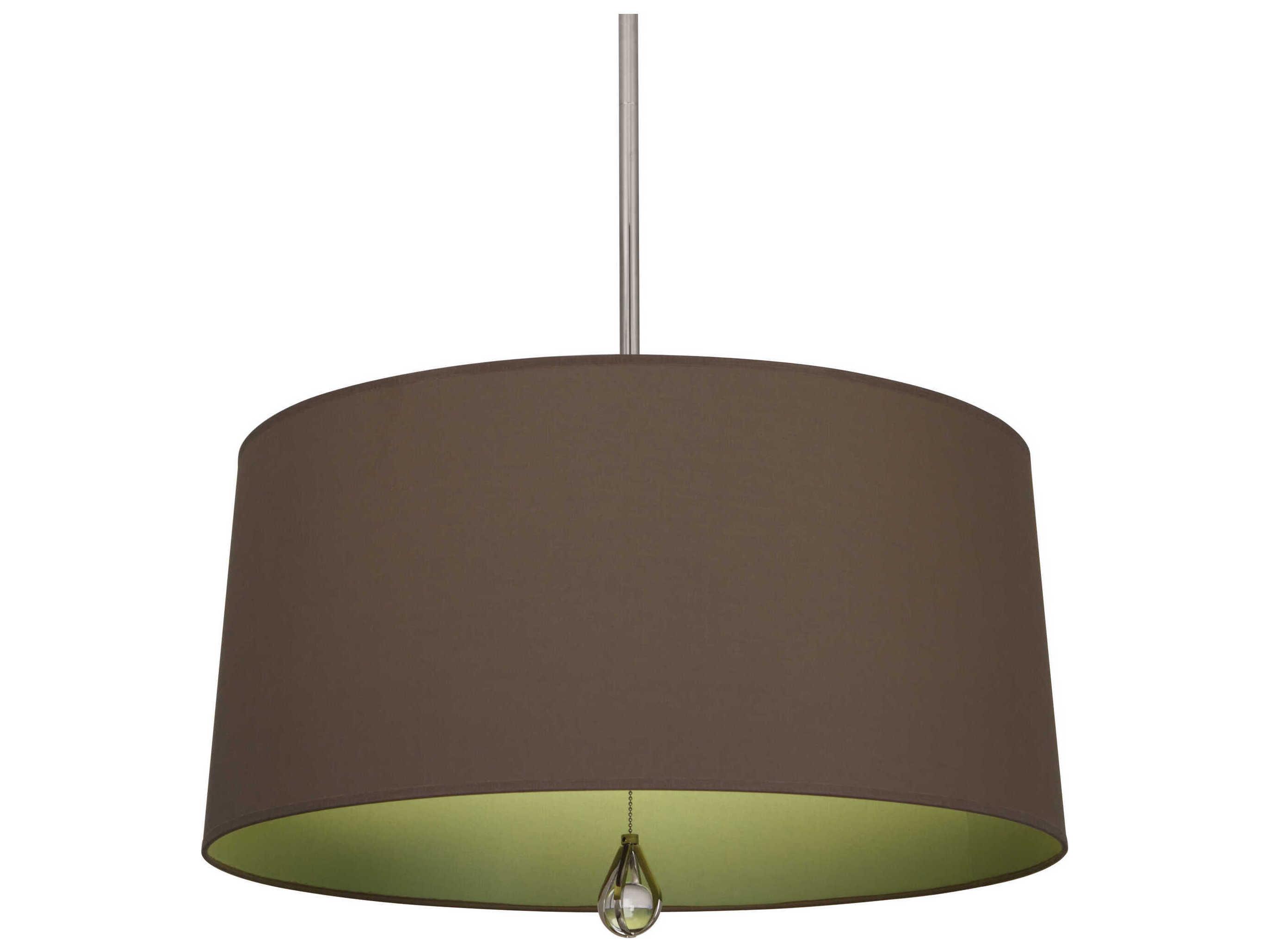 Robert Abbey Williamsburg Custis 3-Light Revolutionary Storm Parrot Green Brown Drum Pendant