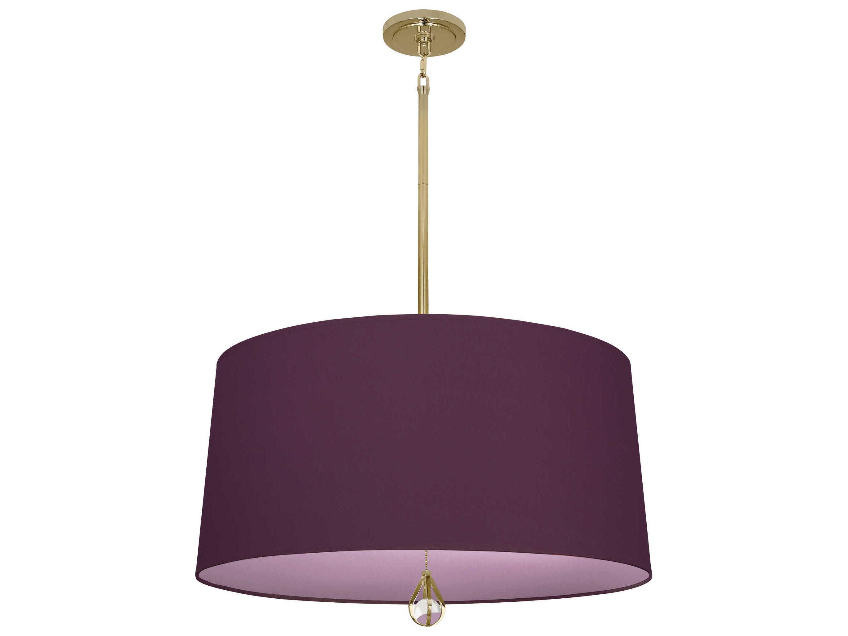 Robert Abbey Williamsburg Custis 3-Light Greenhow Grape Ludwell Lilac Purple Drum Pendant