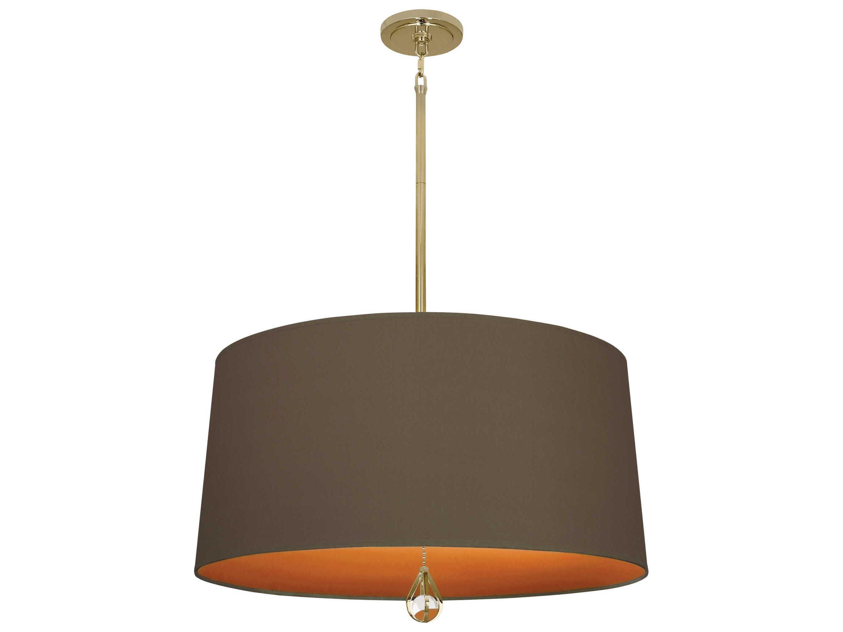 Robert Abbey Williamsburg Custis 3-Light Revolutionary Storm William Of Orange Brown Drum Pendant