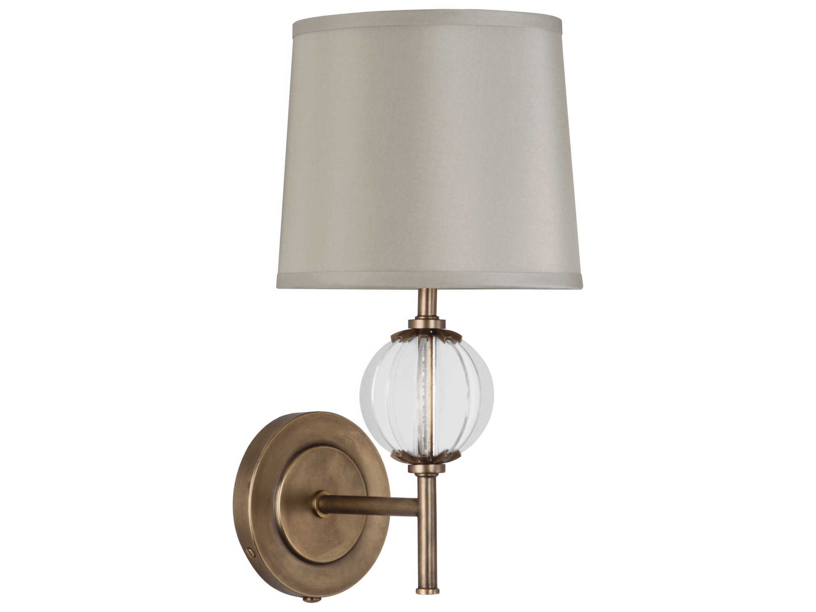 Robert Abbey Latitude 1-Light Aged Brass Clear Glass Wall Sconce