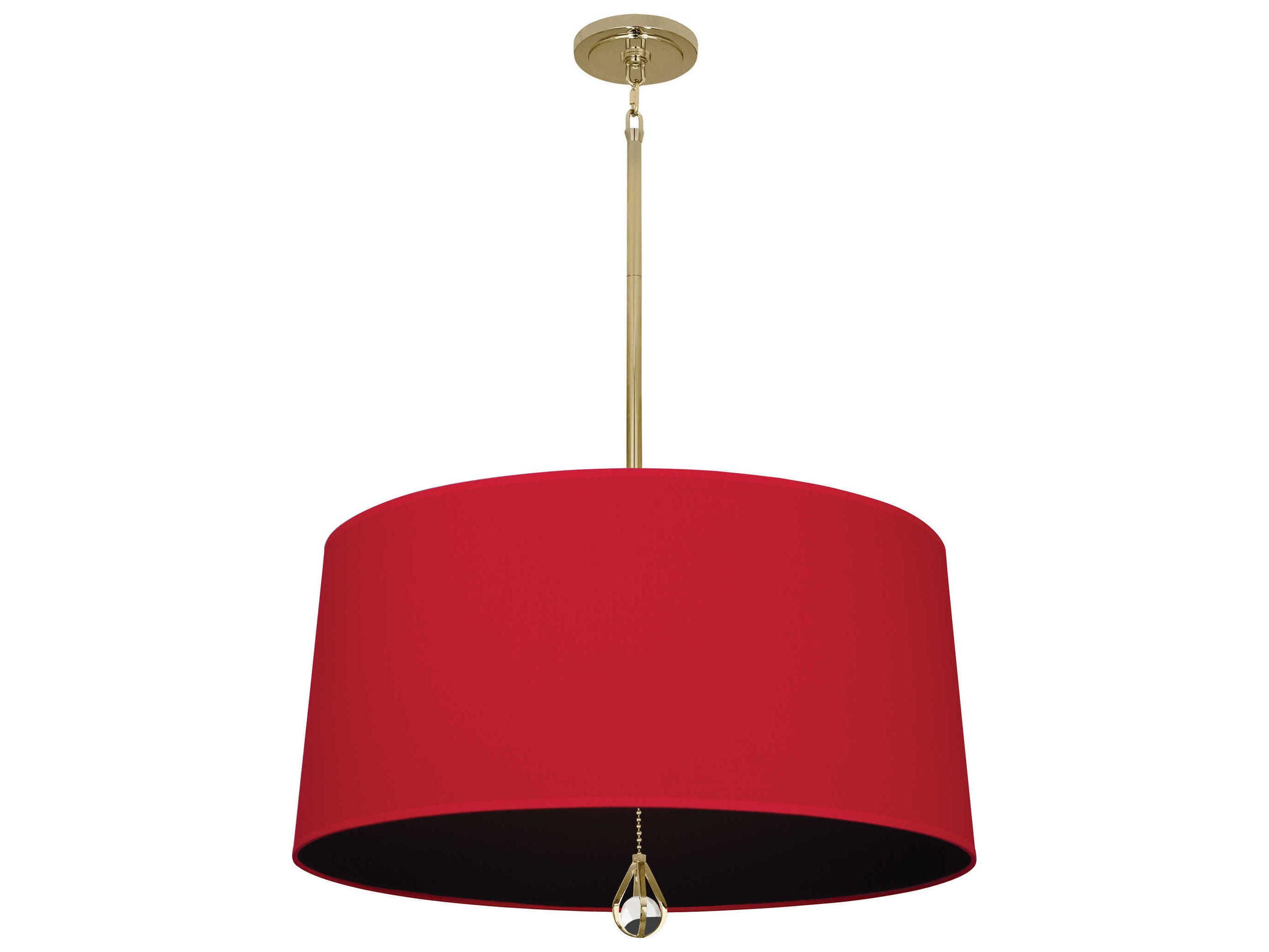 Robert Abbey Williamsburg Custis 3-Light Richmond Red Blacksmith Black Drum Pendant