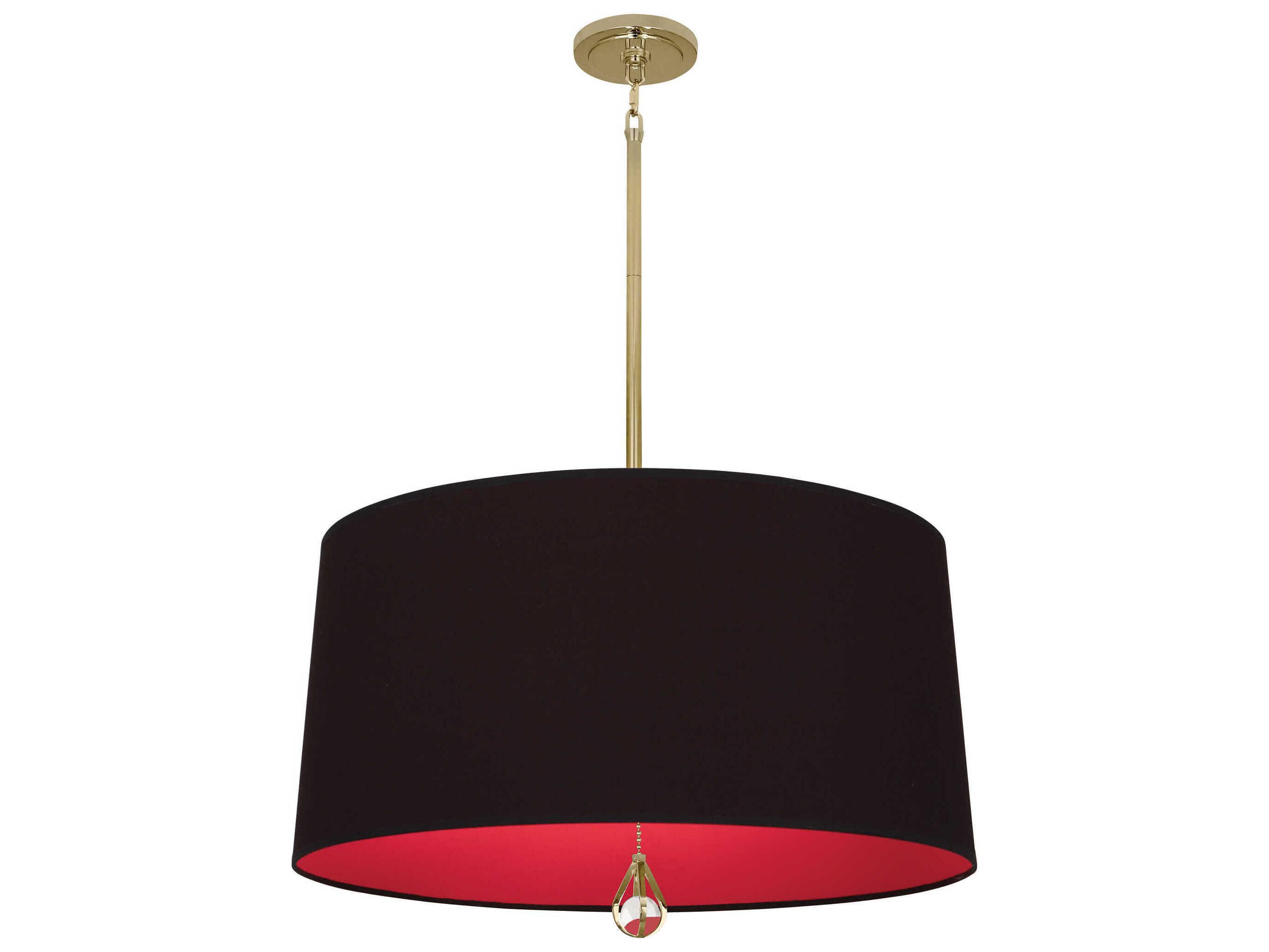 Robert Abbey Williamsburg Custis 3-Light Blacksmith Black Richmond Red Drum Pendant