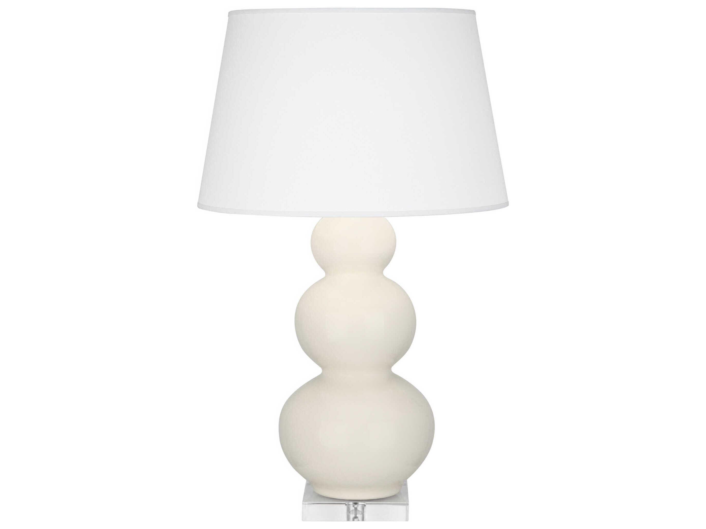 Robert Abbey Triple Gourd Bone Glazed White Buffet Lamp