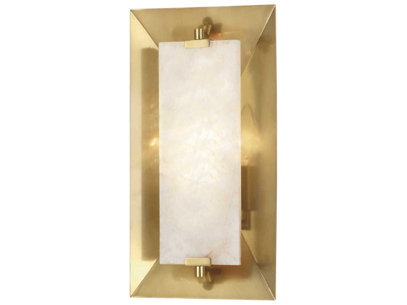 Robert Abbey Gemma 1-Light Modern Brass Alabaster Wall Sconce