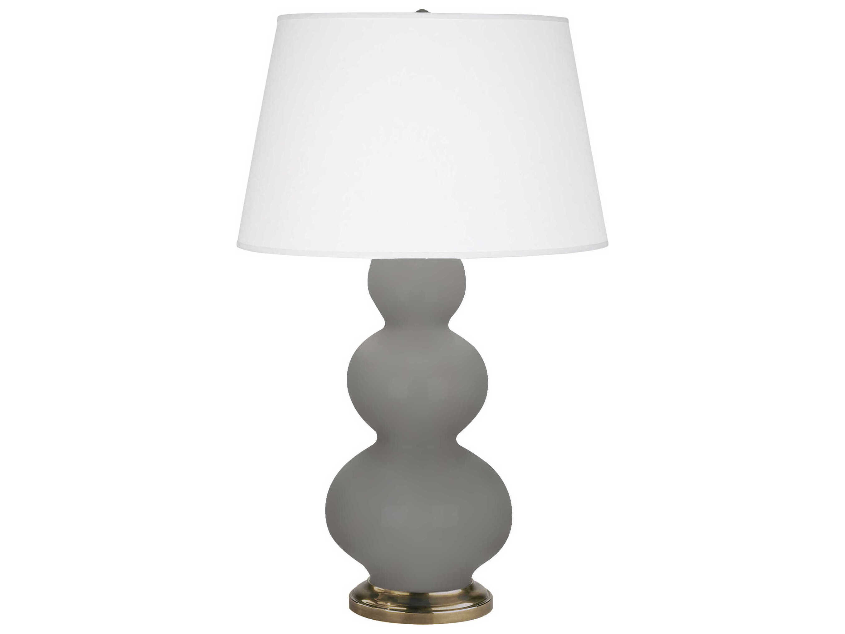 Robert Abbey Triple Gourd Smoky Taupe Glazed Gray Buffet Lamp