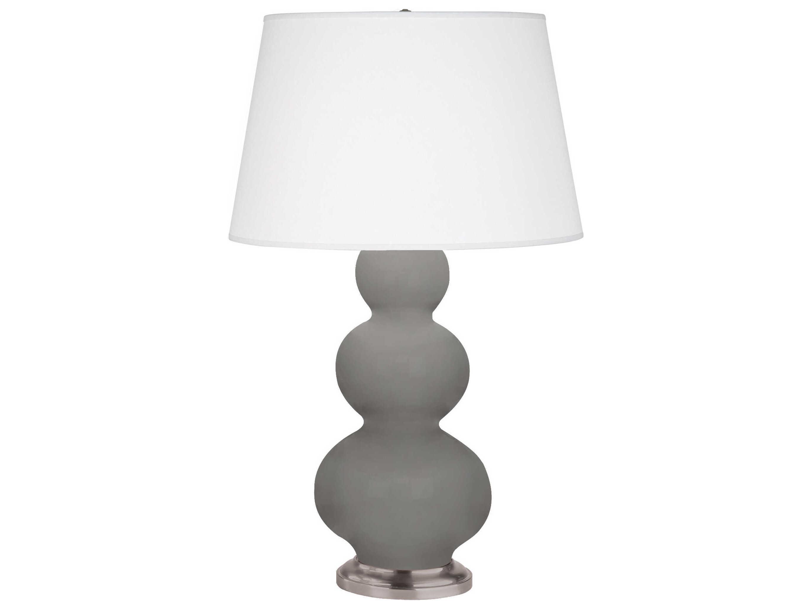 Robert Abbey Triple Gourd Smoky Taupe Glazed Gray Buffet Lamp