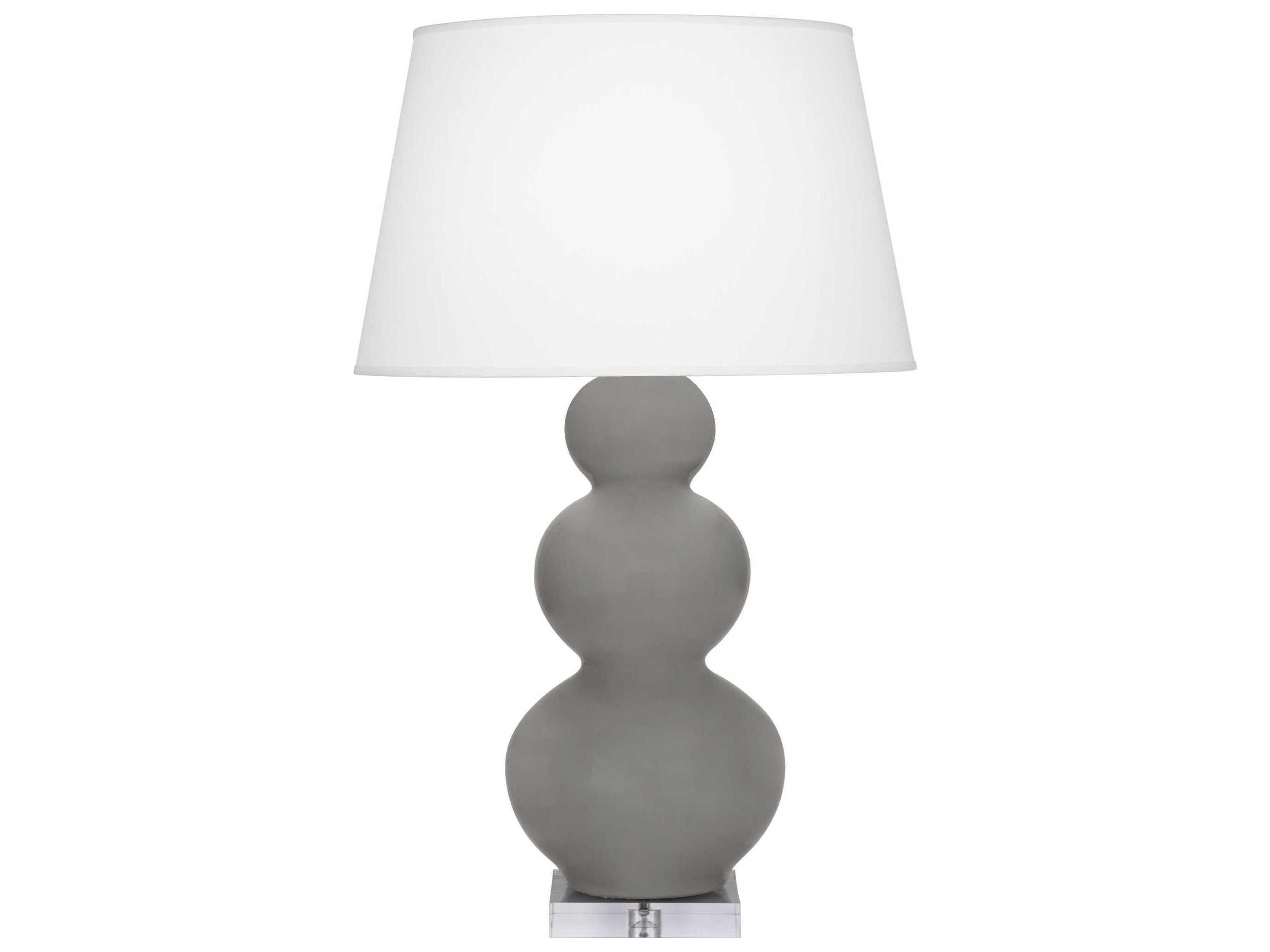 Robert Abbey Triple Gourd Smoky Taupe Glazed Gray Buffet Lamp