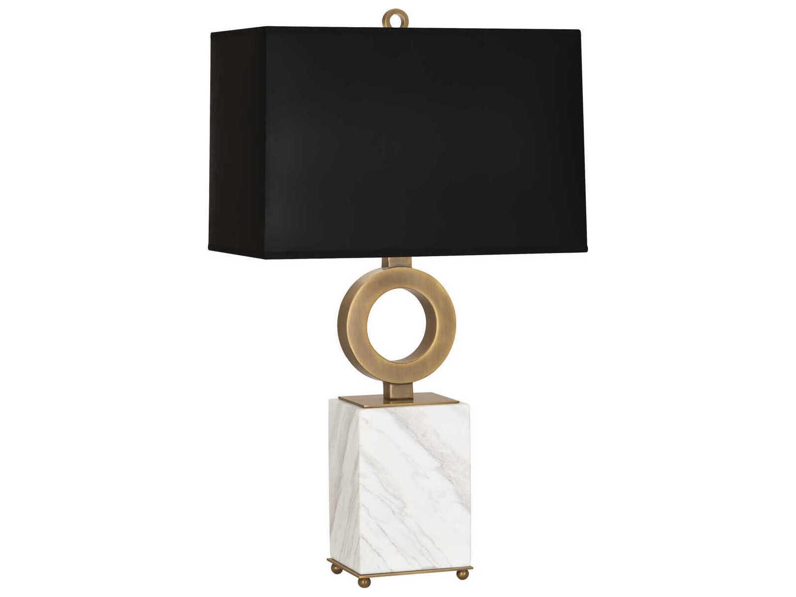 Robert Abbey Oculus Warm Brass White Marble Buffet Lamp