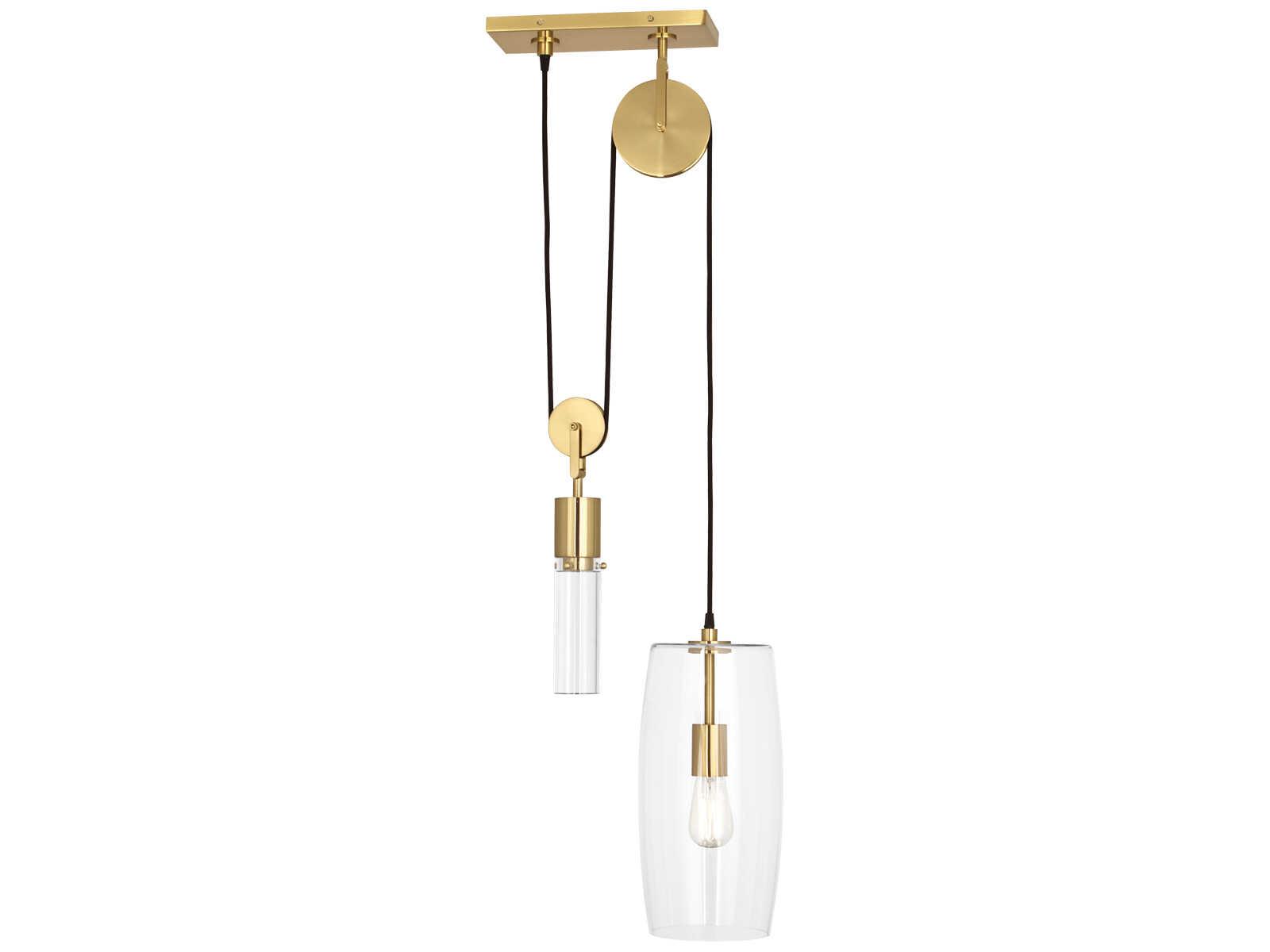 Robert Abbey Gravity 1-Light Modern Brass Cylinder Pendant
