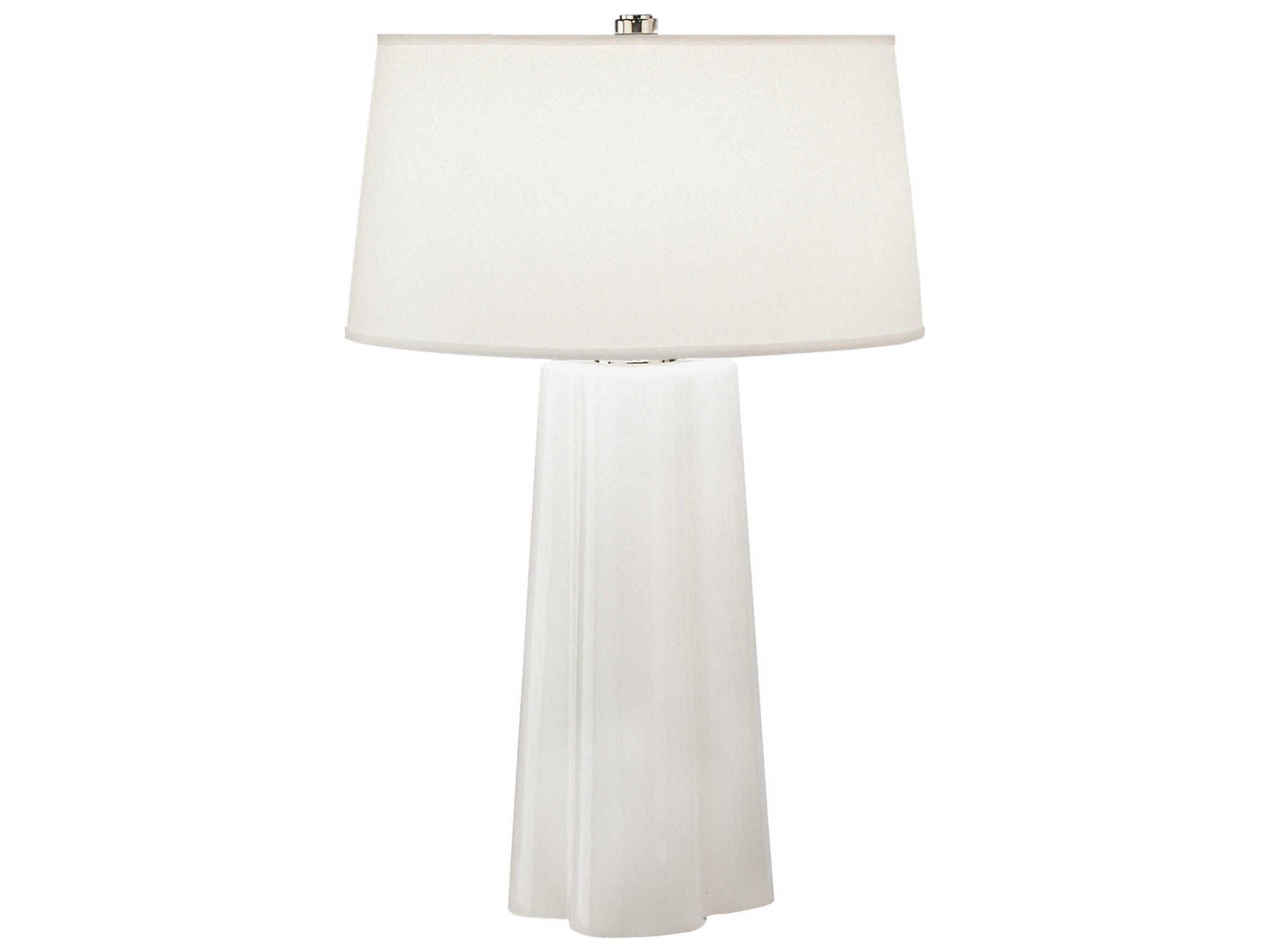 Robert Abbey Wavy White Cased Glass Polished Nickel Buffet Lamp