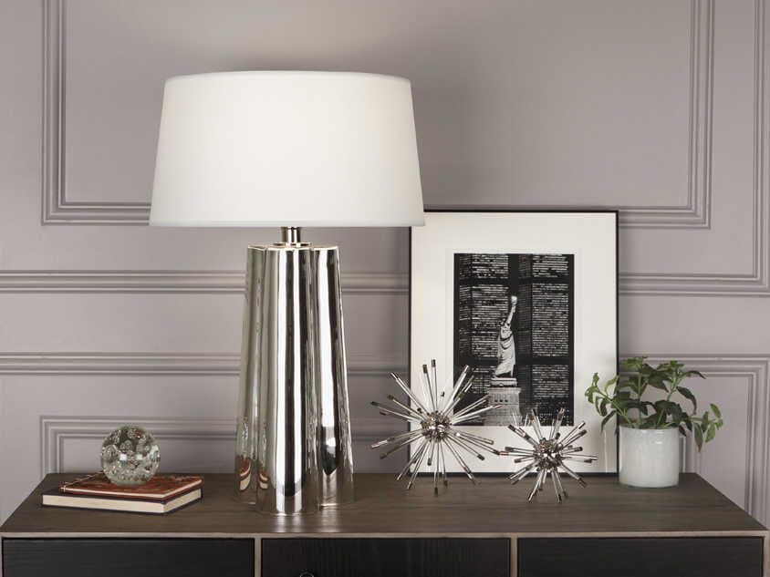 Robert Abbey Wavy Silver Mercury Glass Polished Nickel Buffet Lamp