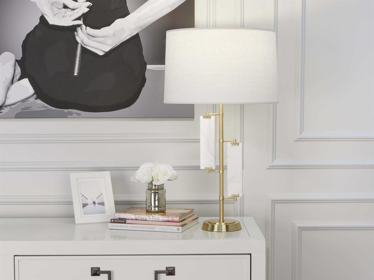 Robert Abbey Alston Modern Brass Marble Buffet Lamp