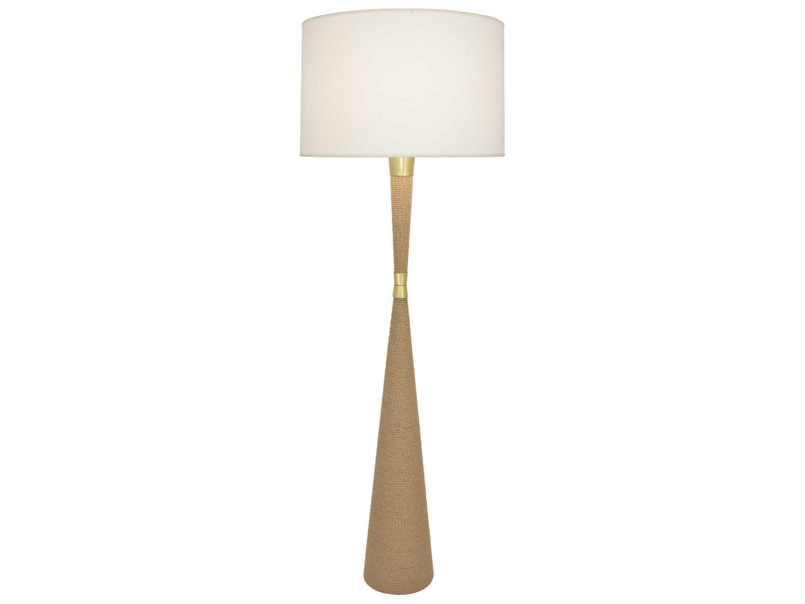Robert Abbey Hatteras Natural Rope Modern Brass Floor Lamp