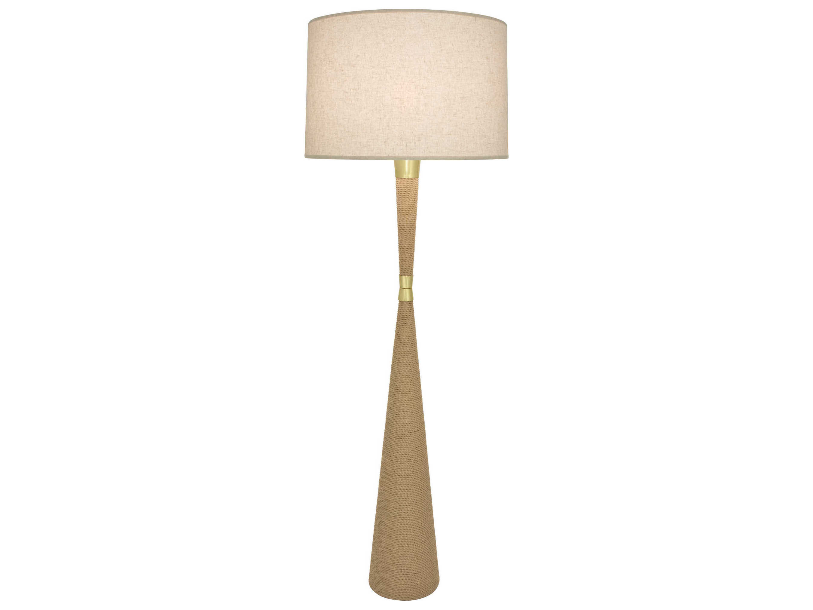 Robert Abbey Hatteras Natural Rope Modern Brass Copper Floor Lamp