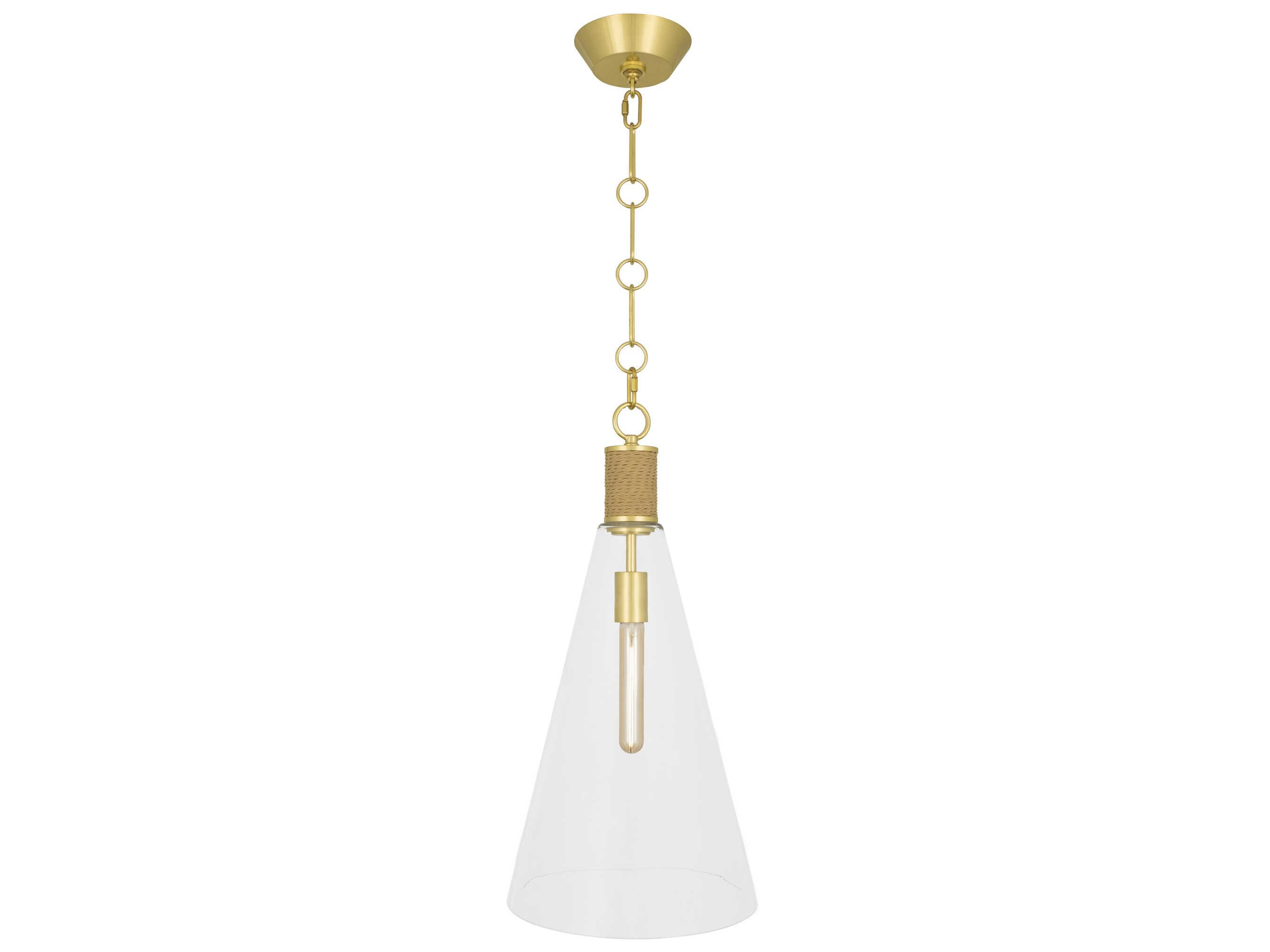 Robert Abbey Hatteras 1-Light Natural Rope Modern Brass Mini Pendant