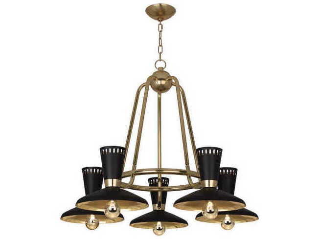 Robert Abbey Vortex 5-Light Modern Brass Chandelier
