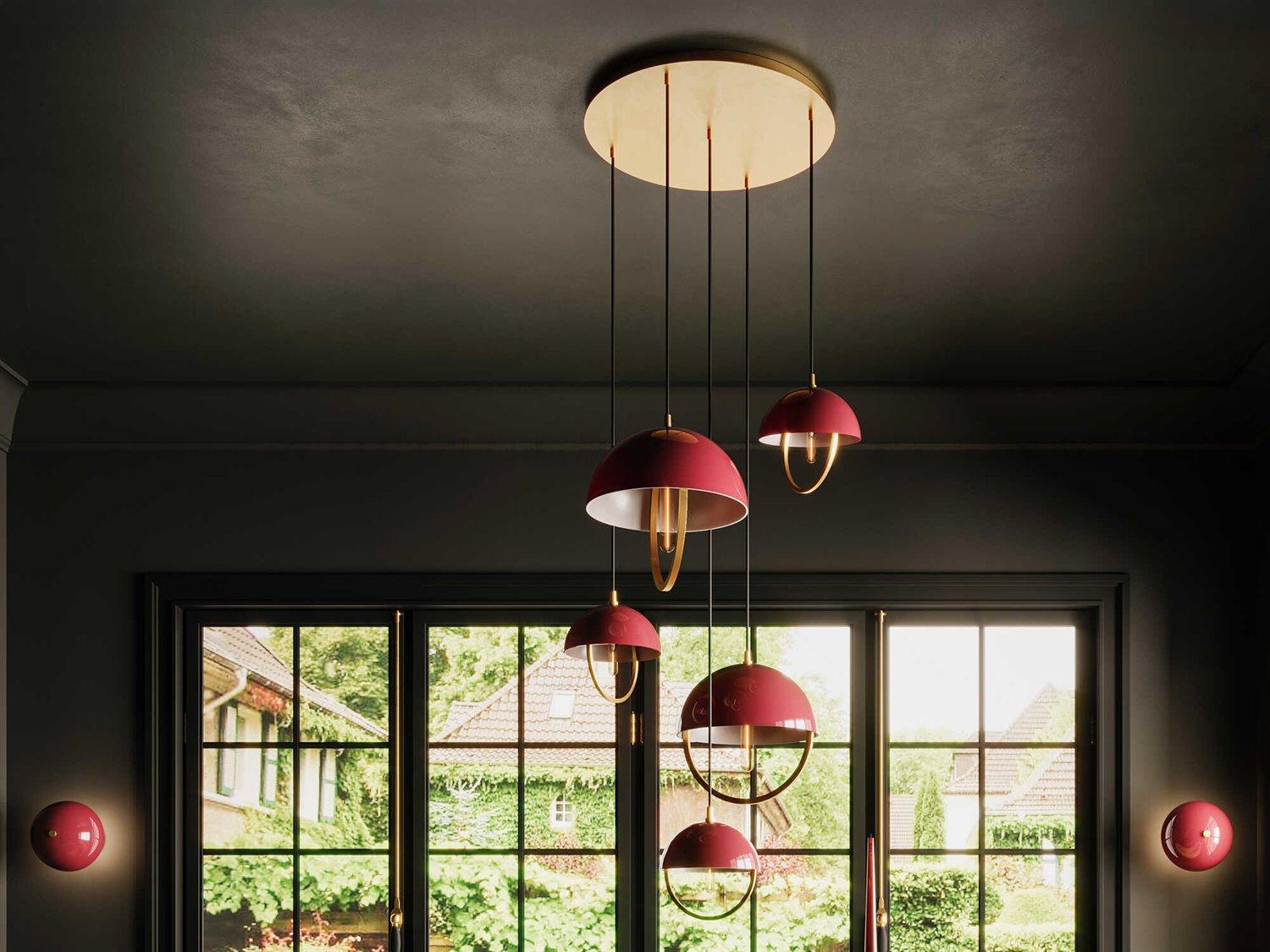 Robert Abbey Mavisten Edition Copernica 8-Light Lacquered Burnished Brass Pendant