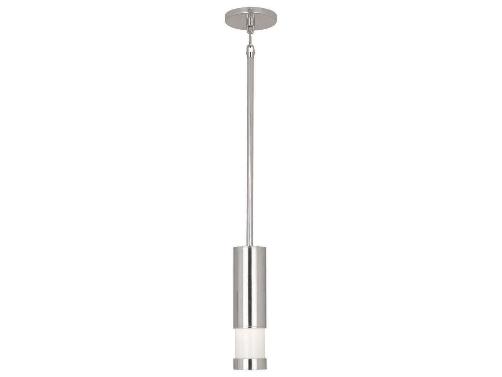 Robert Abbey Peek 1-Light Polished Aluminum Silver Cylinder Mini Pendant