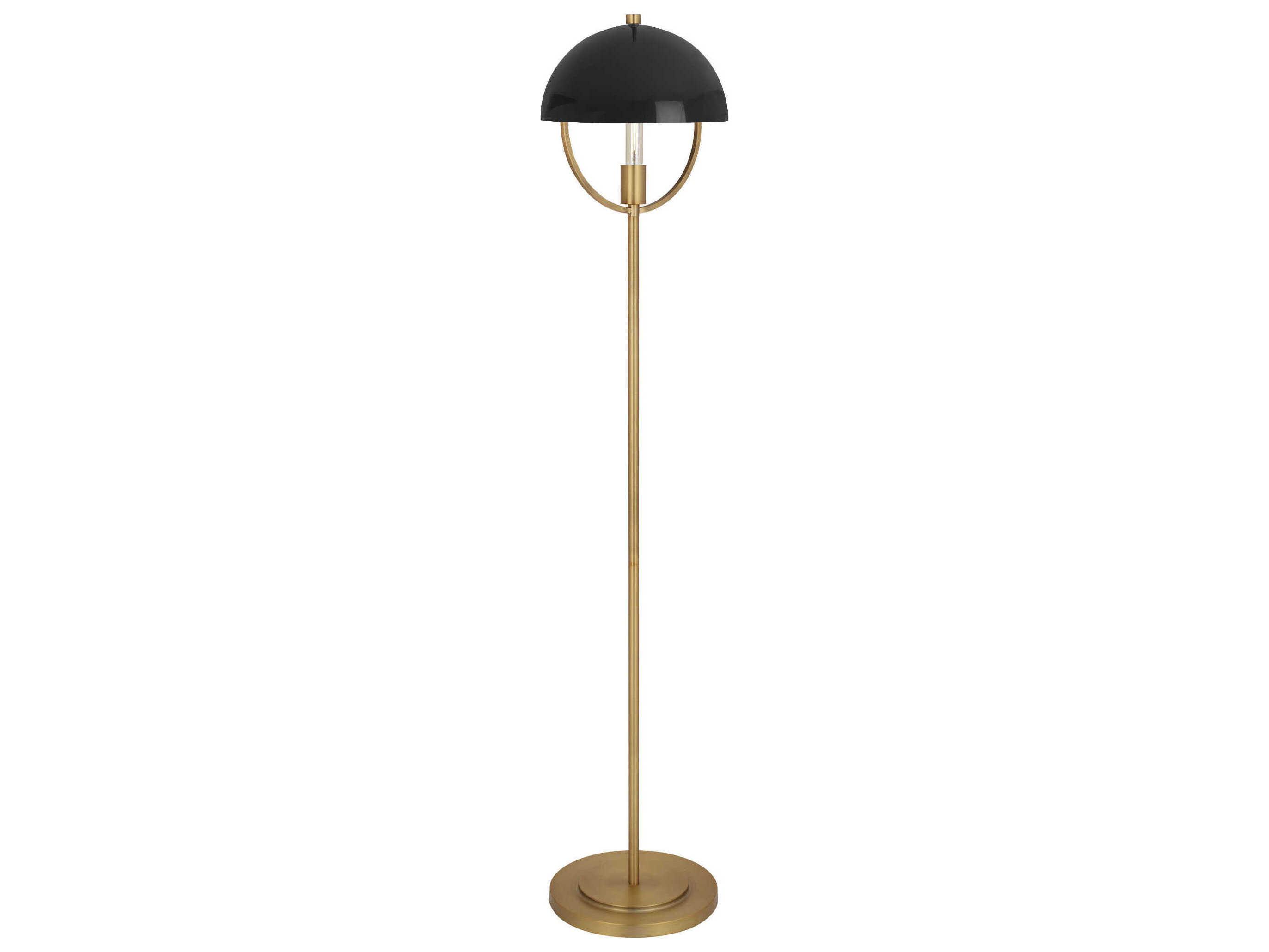 Robert Abbey Mavisten Edition Copernica Lacquered Burnished Brass Floor Lamp