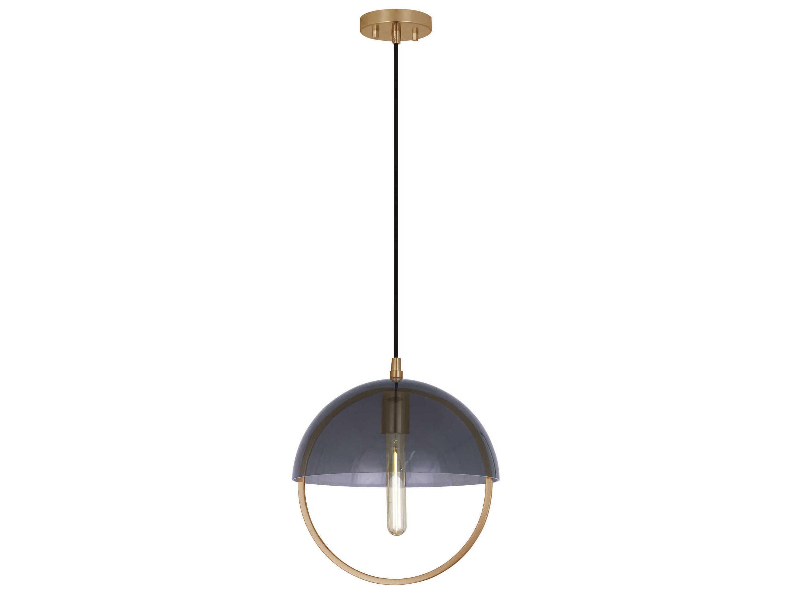 Robert Abbey Mavisten Edition Copernica 1-Light Lacquered Burnished Brass Dome Mini Pendant