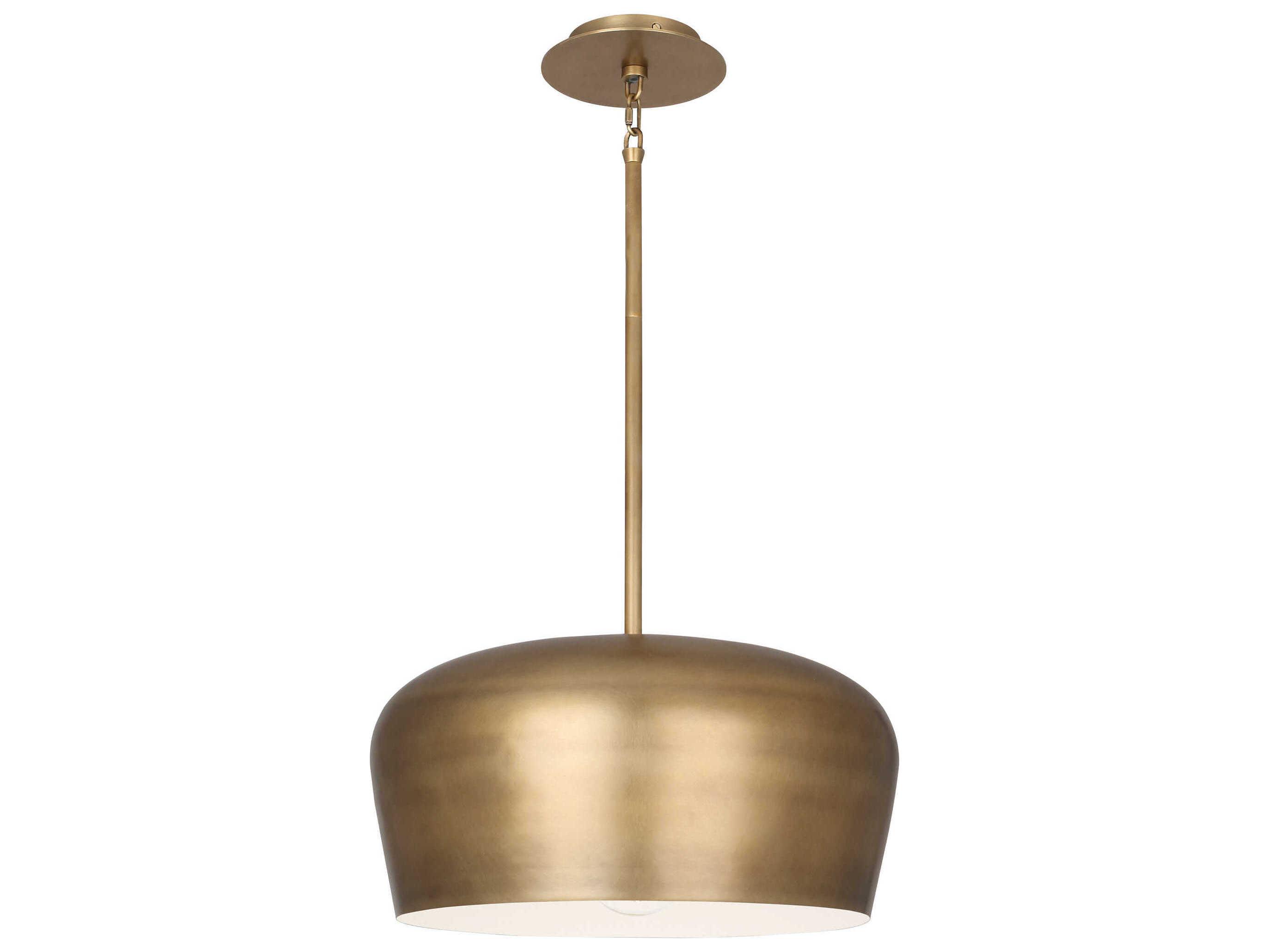 Robert Abbey Rico Espinet Bumper 1-Light Warm Brass Dome Pendant