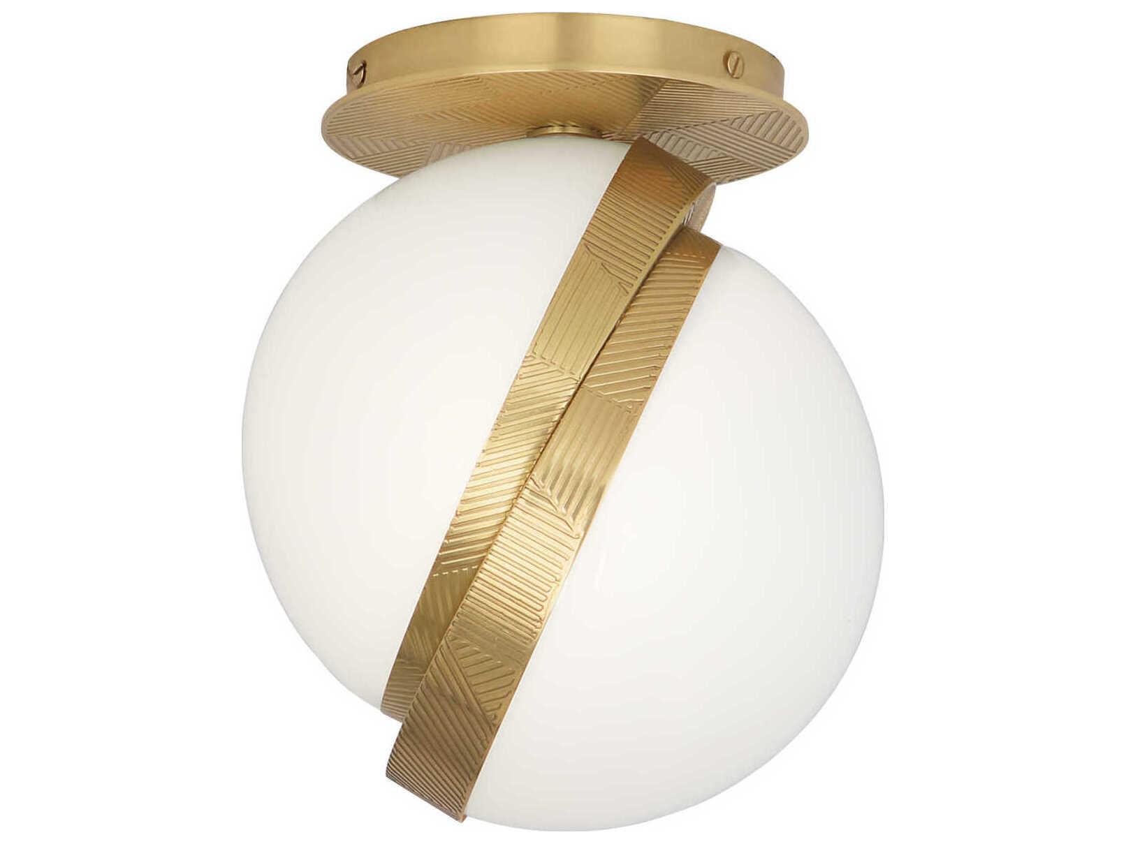 Robert Abbey Michael Berman Brut 1-Light Modern Brass Globe Flush Mount