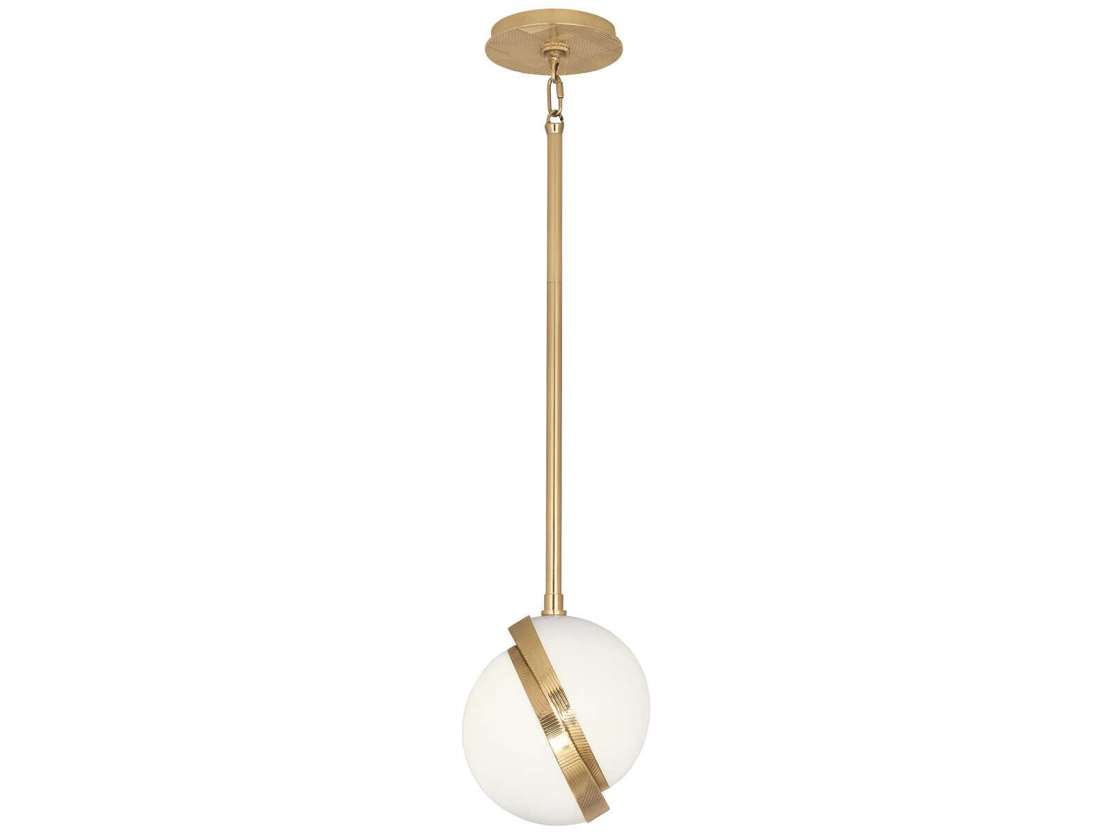 Robert Abbey Michael Berman Brut 1-Light Modern Brass Globe Mini Pendant