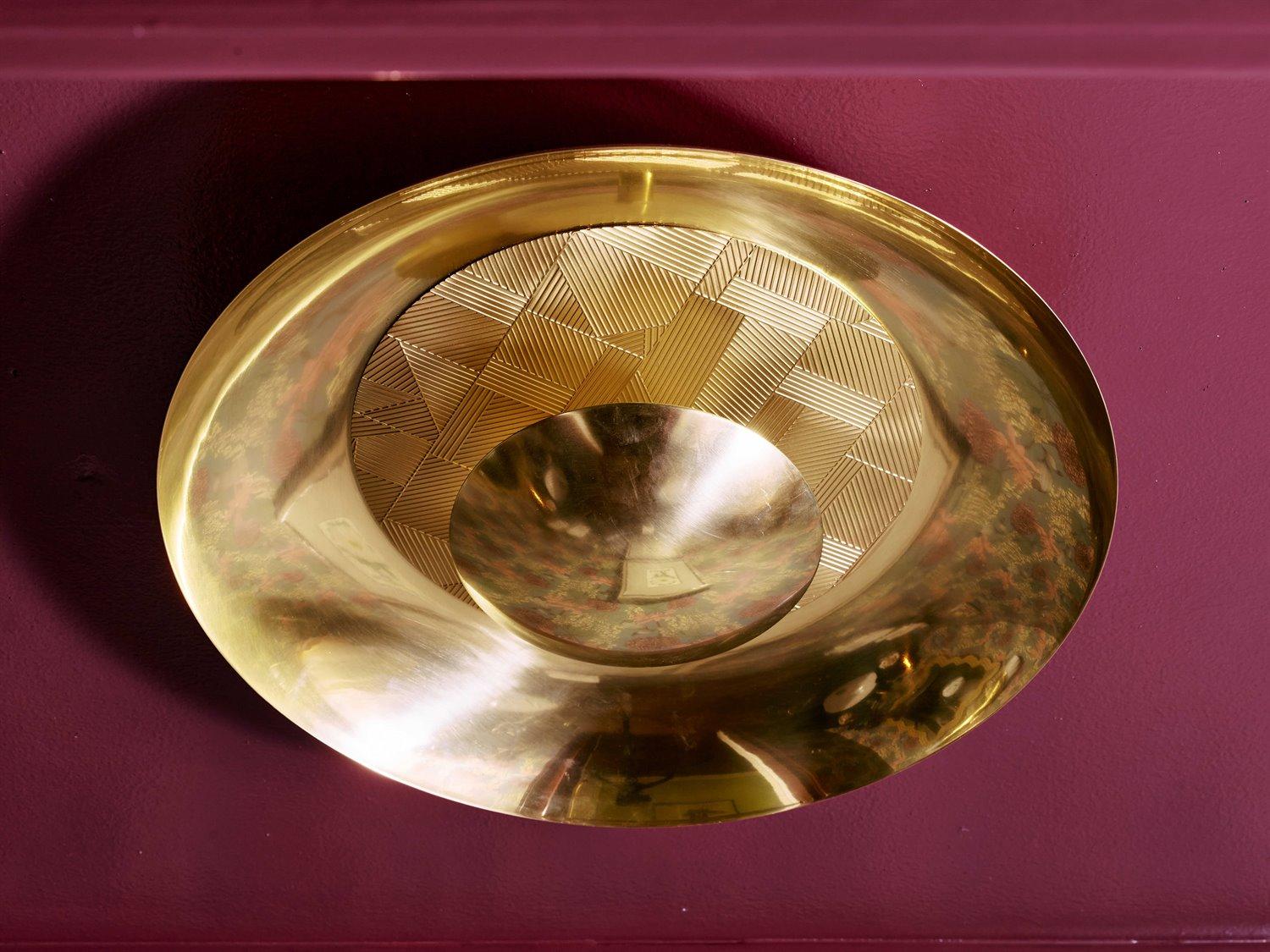 Robert Abbey Michael Berman Brut 1-Light Modern Brass Dome Flush Mount