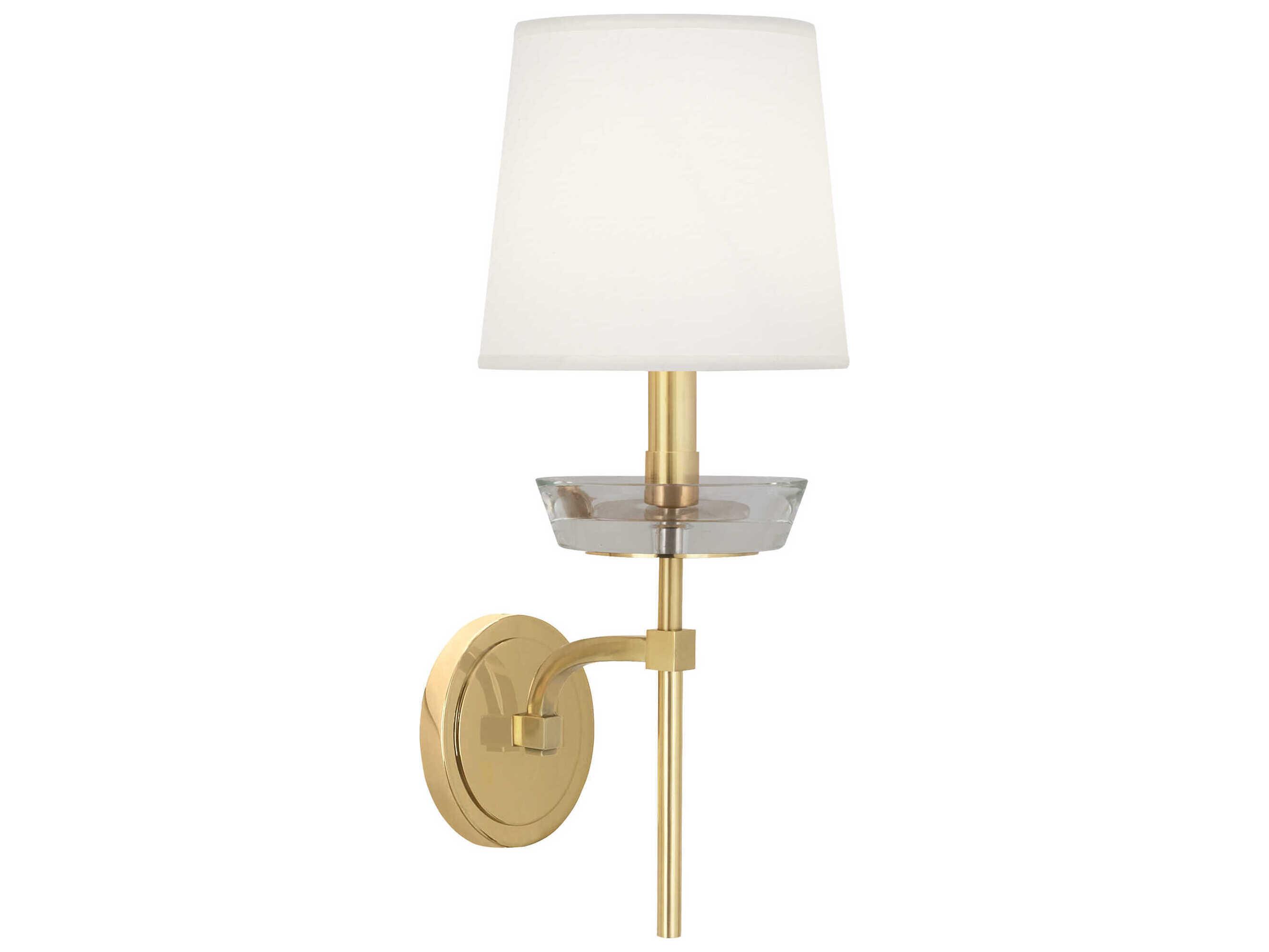 Robert Abbey Cristallo 1-Light Modern Brass Clear Crystal Wall Sconce