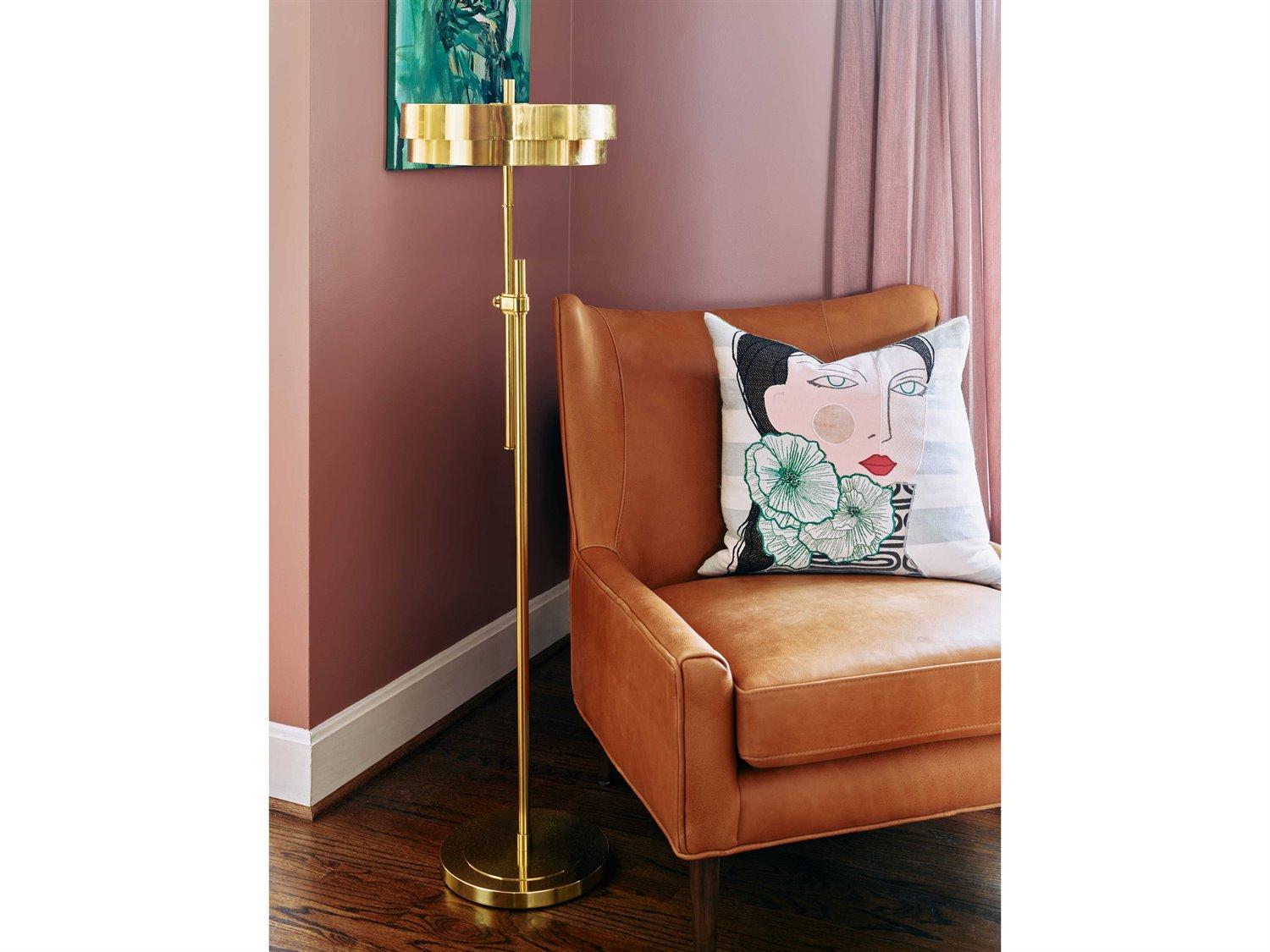Robert Abbey Elliott Modern Brass Floor Lamp