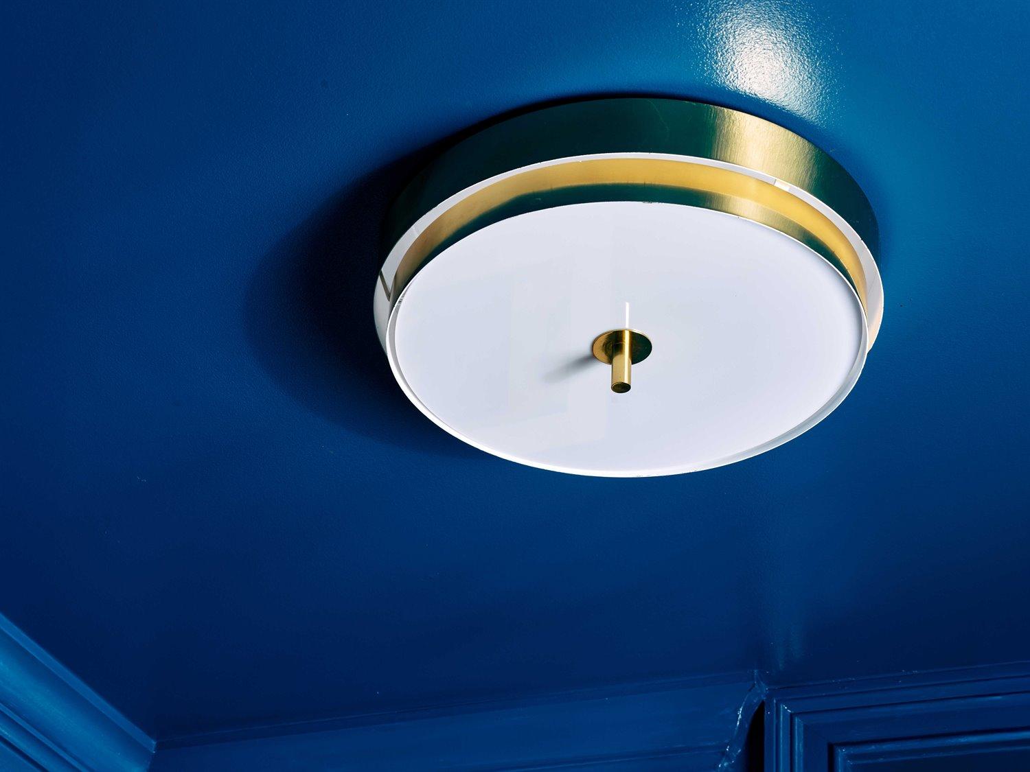 Robert Abbey Elliott 3-Light Modern Brass Round Flush Mount