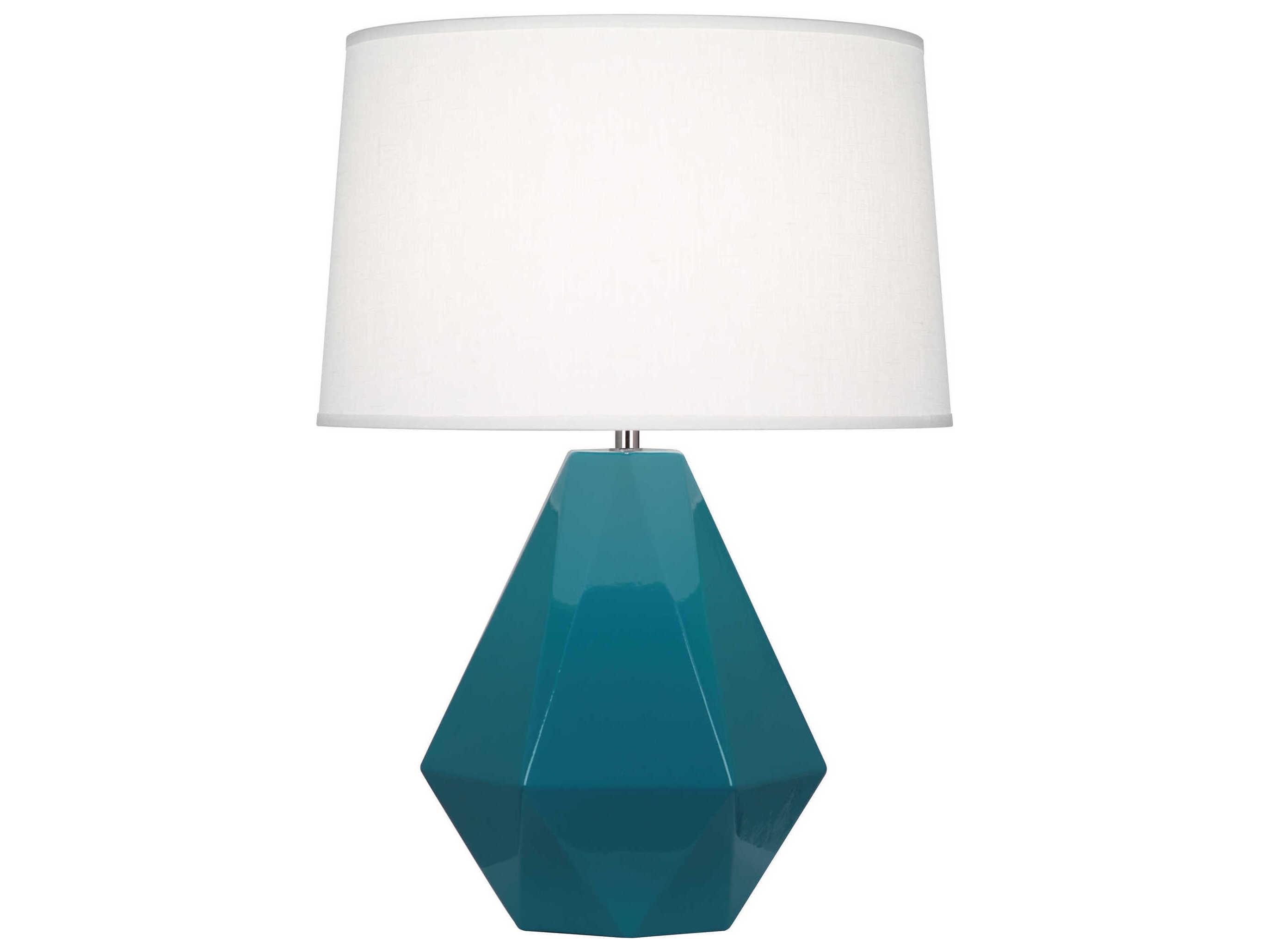 Robert Abbey Delta Peacock Glazed Green Table Lamp