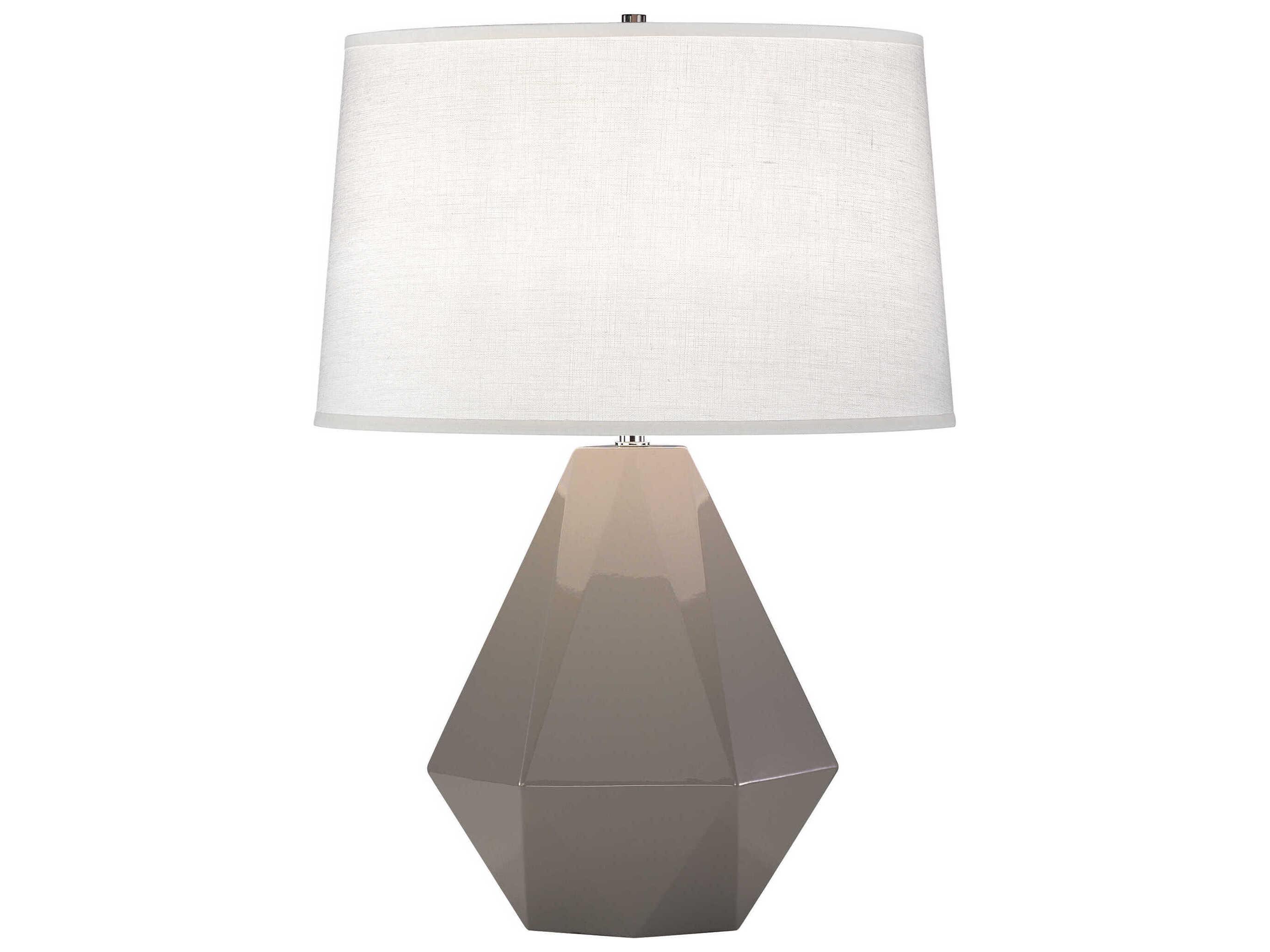 Robert Abbey Delta Smokey Taupe Glazed Gray Table Lamp