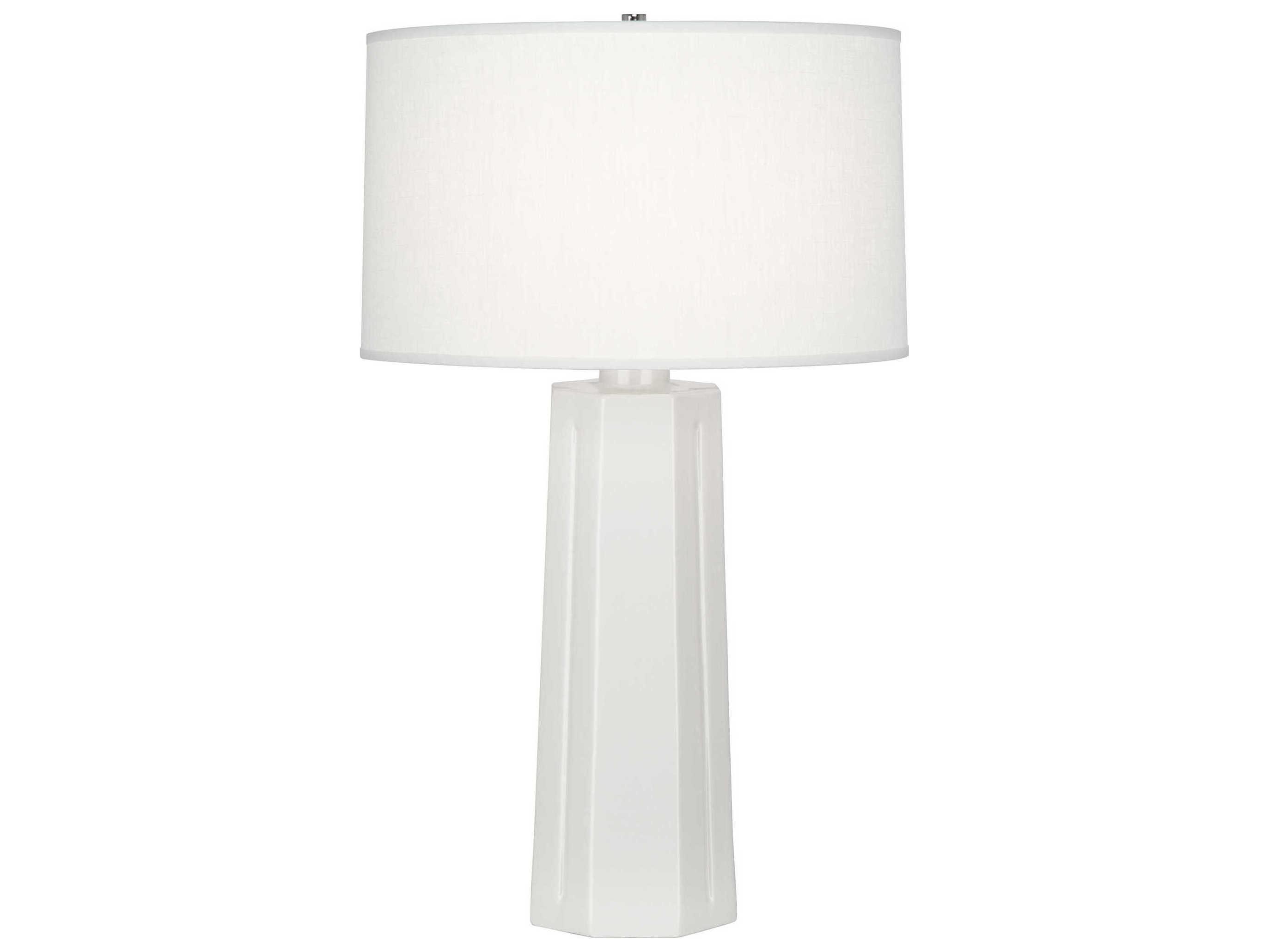 Robert Abbey Mason Lily Glazed White Buffet Lamp