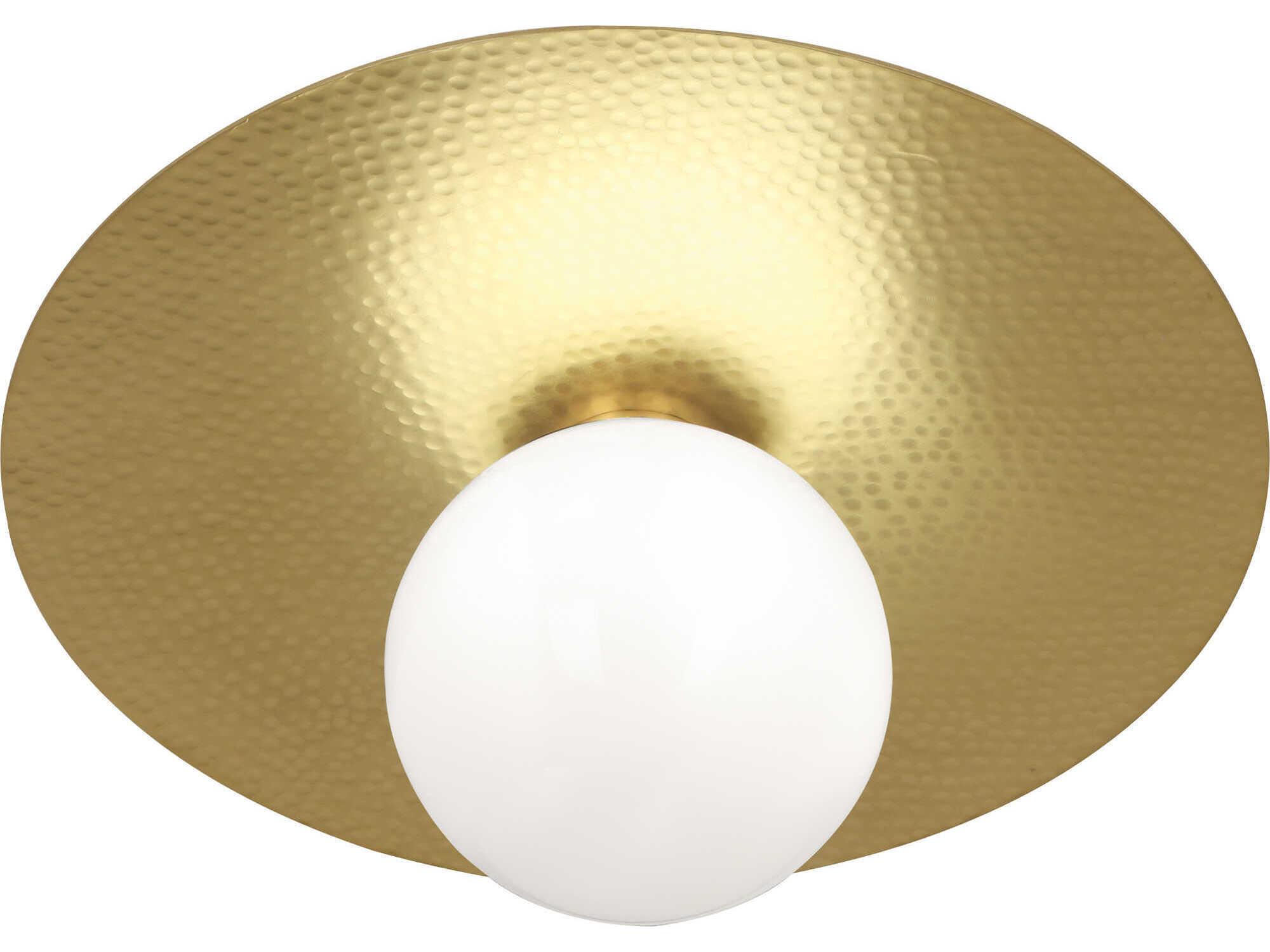 Robert Abbey Dal 1-Light Modern Brass Globe Flush Mount