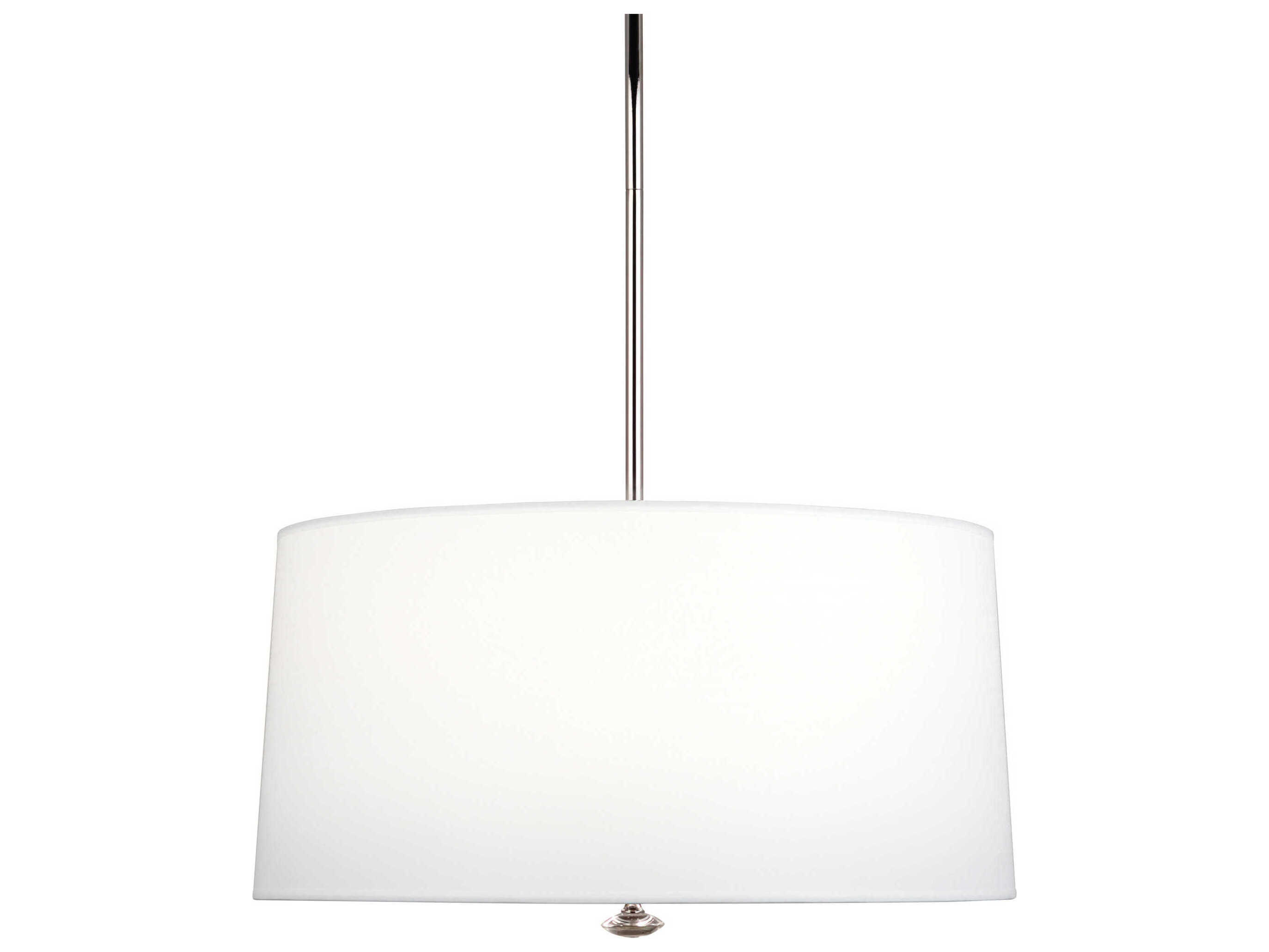 Robert Abbey Penelope 3-Light Polished Nickel White Drum Pendant