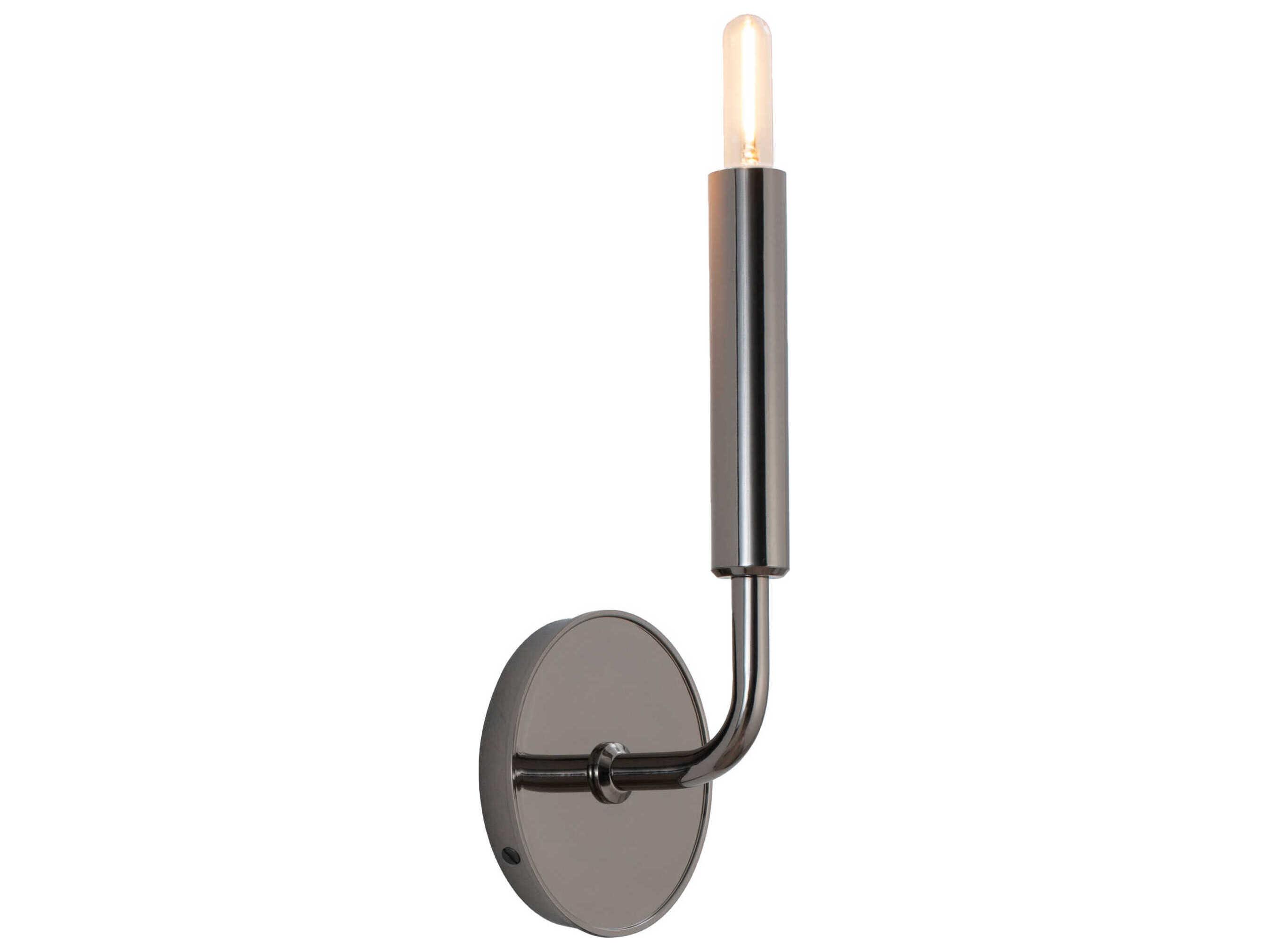 Robert Abbey Mavisten Edition Carbonia 1-Light Black Chrome Wall Sconce