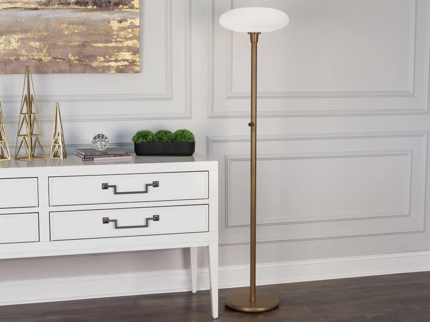 Robert Abbey Rico Espinet Ovo Aged Brass Floor Lamp
