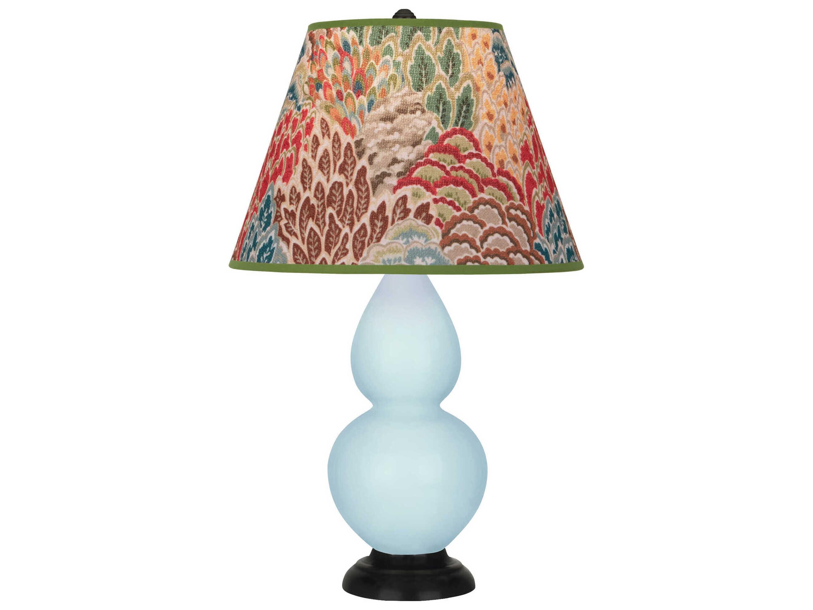 Robert Abbey Small Double Gourd Baby Blue Glazed Table Lamp