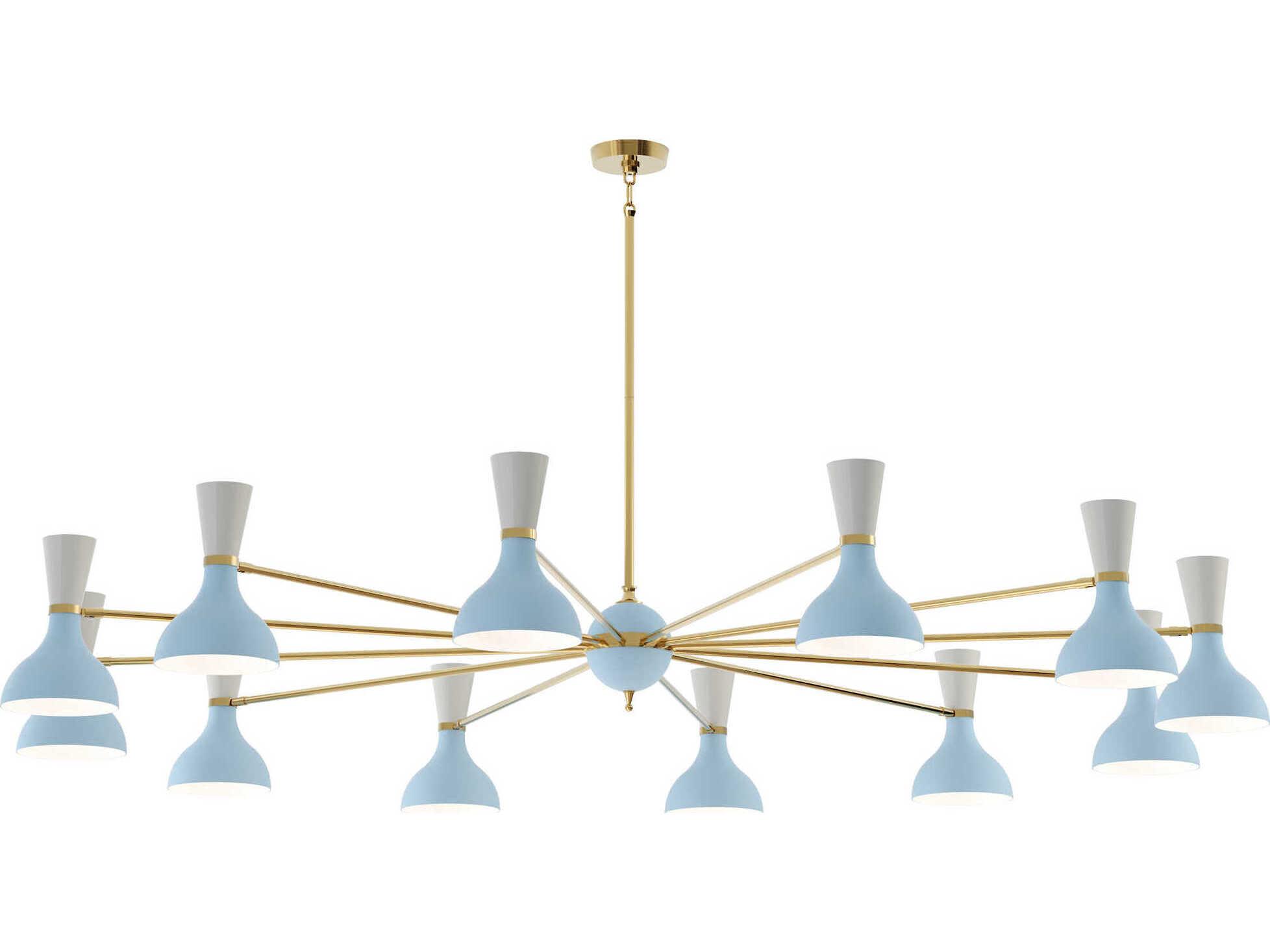 Robert Abbey Clare 12-Light Baby Blue Lily Chandelier