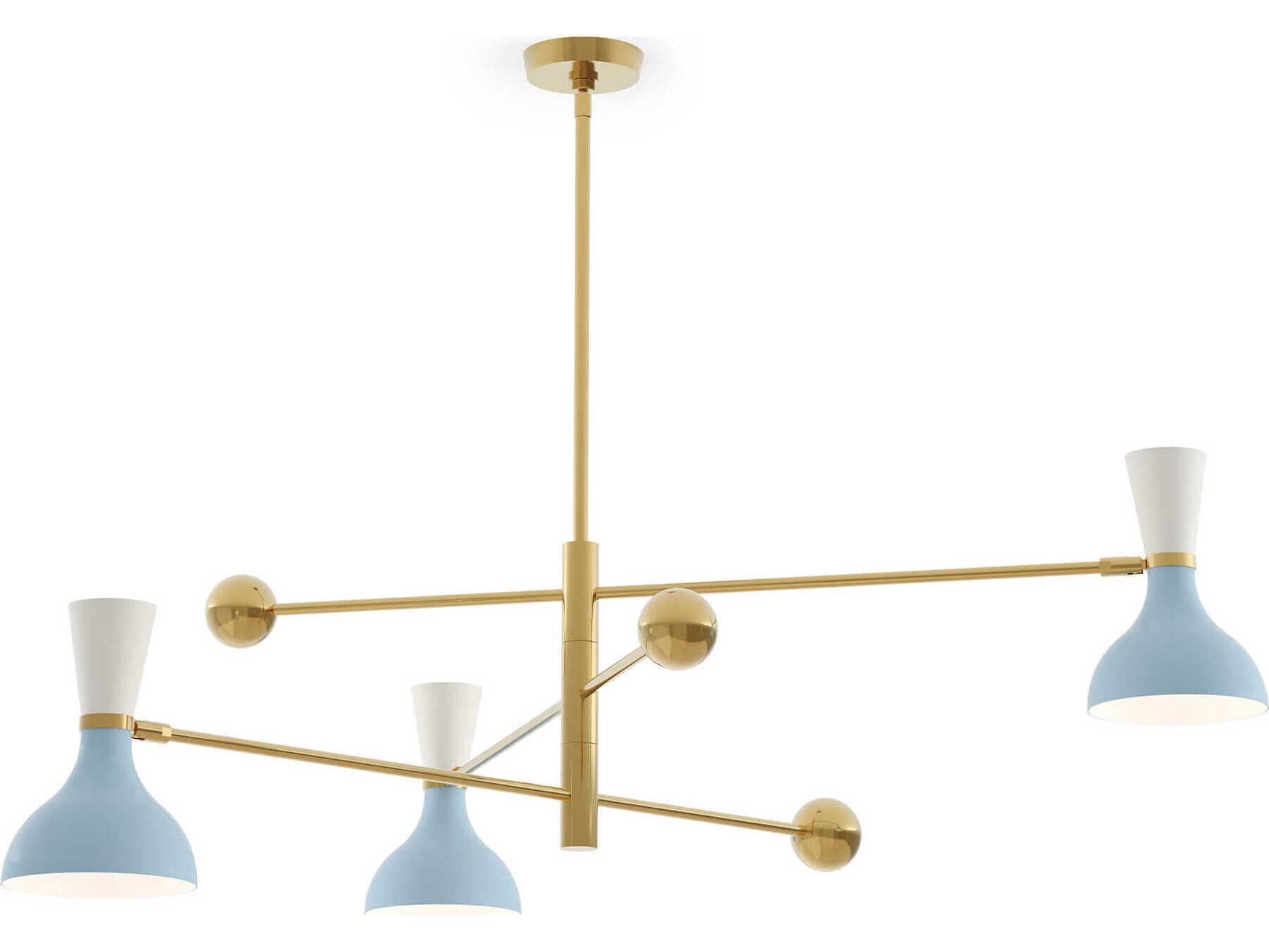 Robert Abbey Clare 3-Light Baby Blue Lily Chandelier