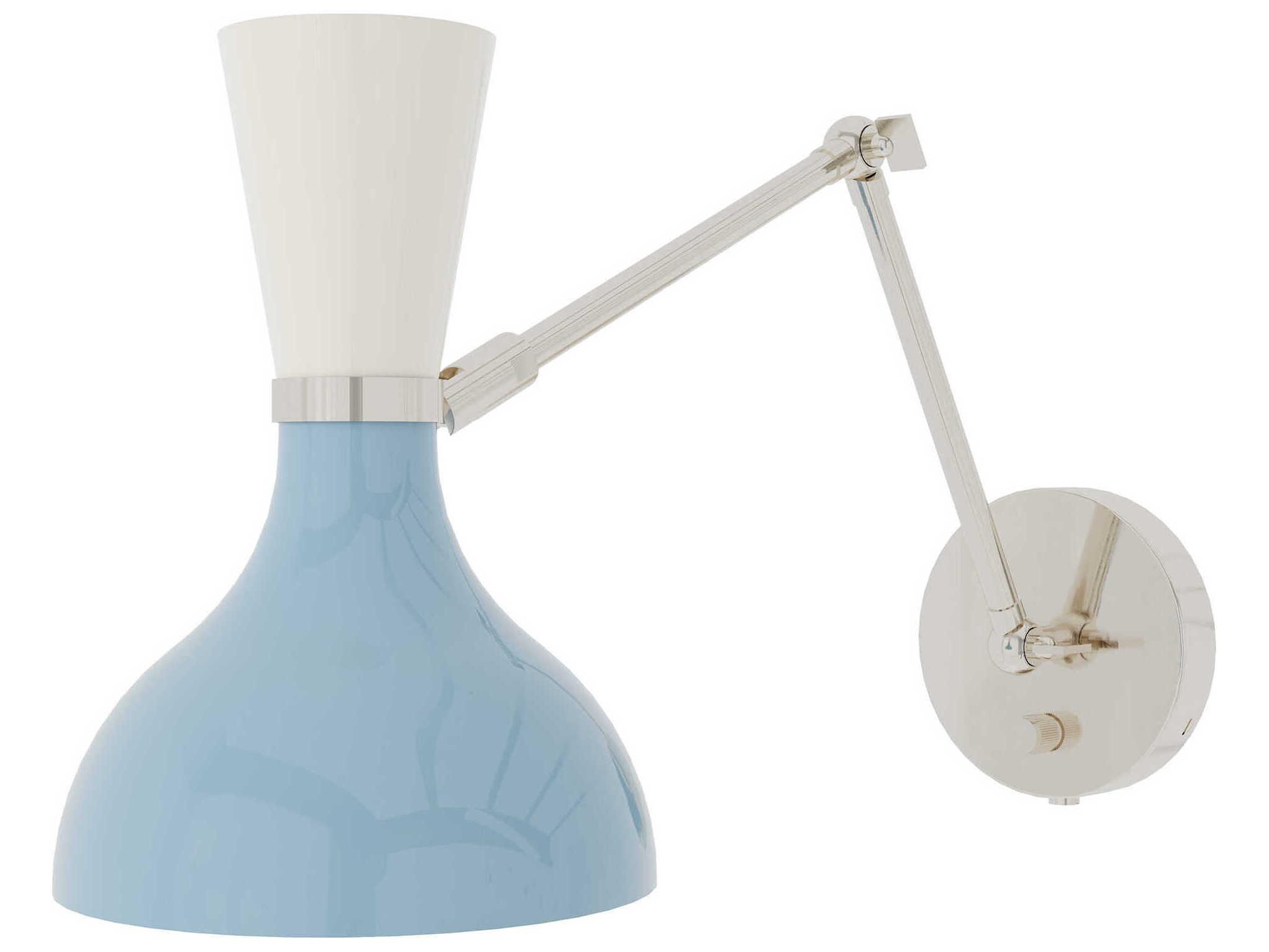 Robert Abbey Clare 1-Light Baby Blue Lily Swing Wall Sconce