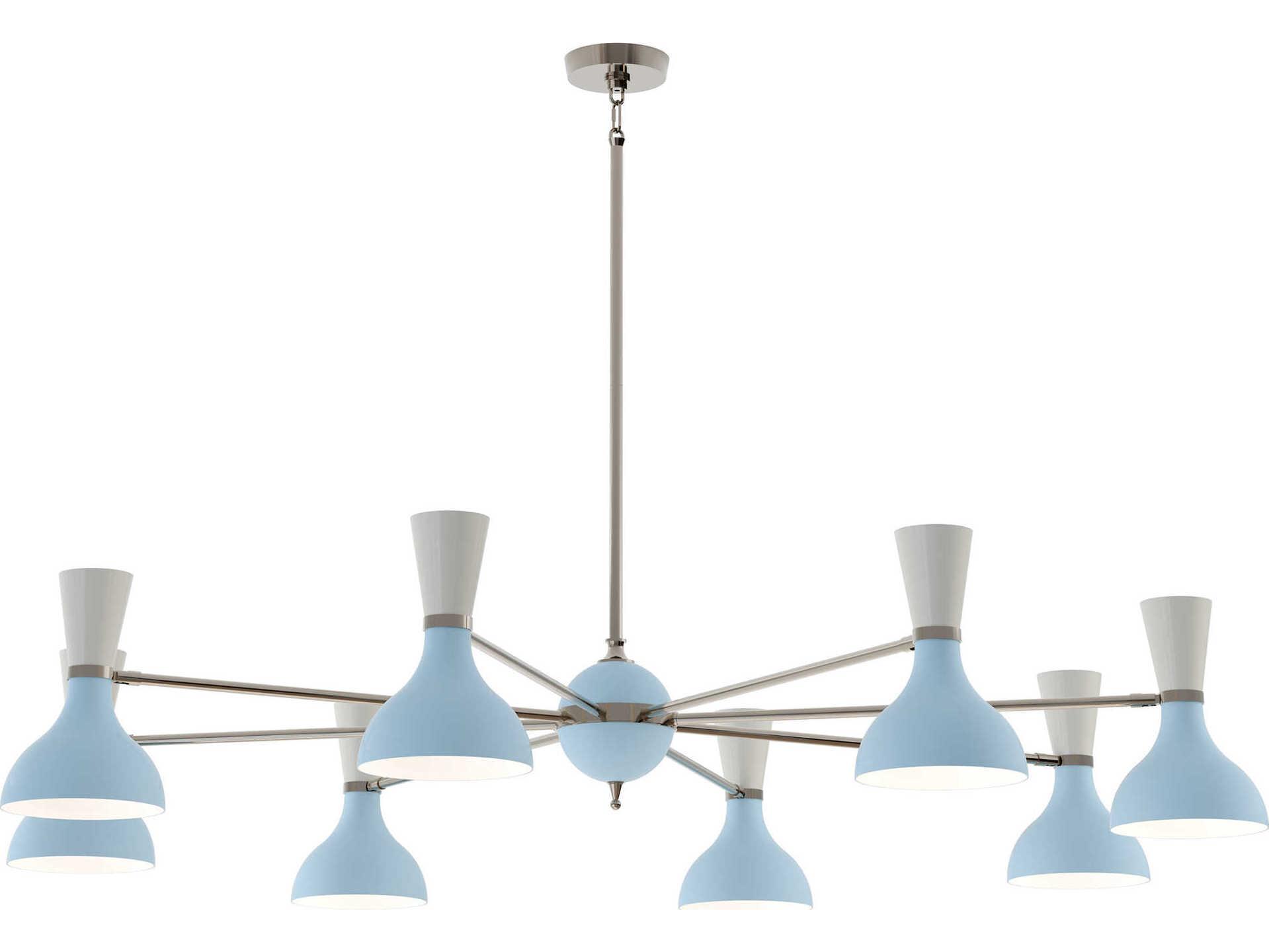 Robert Abbey Clare 8-Light Baby Blue Lily Chandelier
