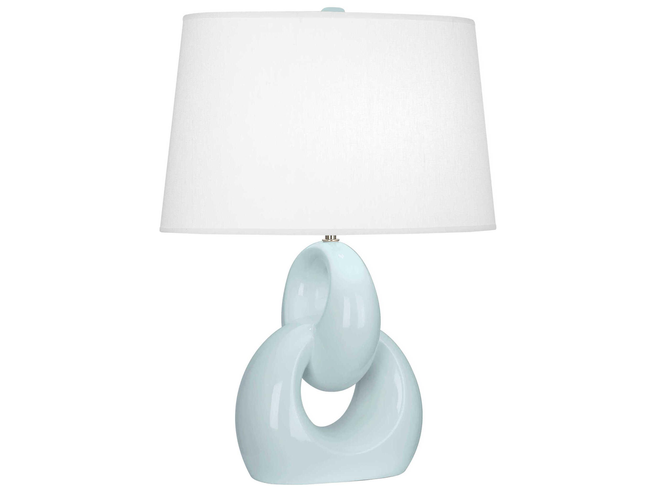 Robert Abbey Fusion Baby Blue Glazed Polished Nickel Buffet Lamp