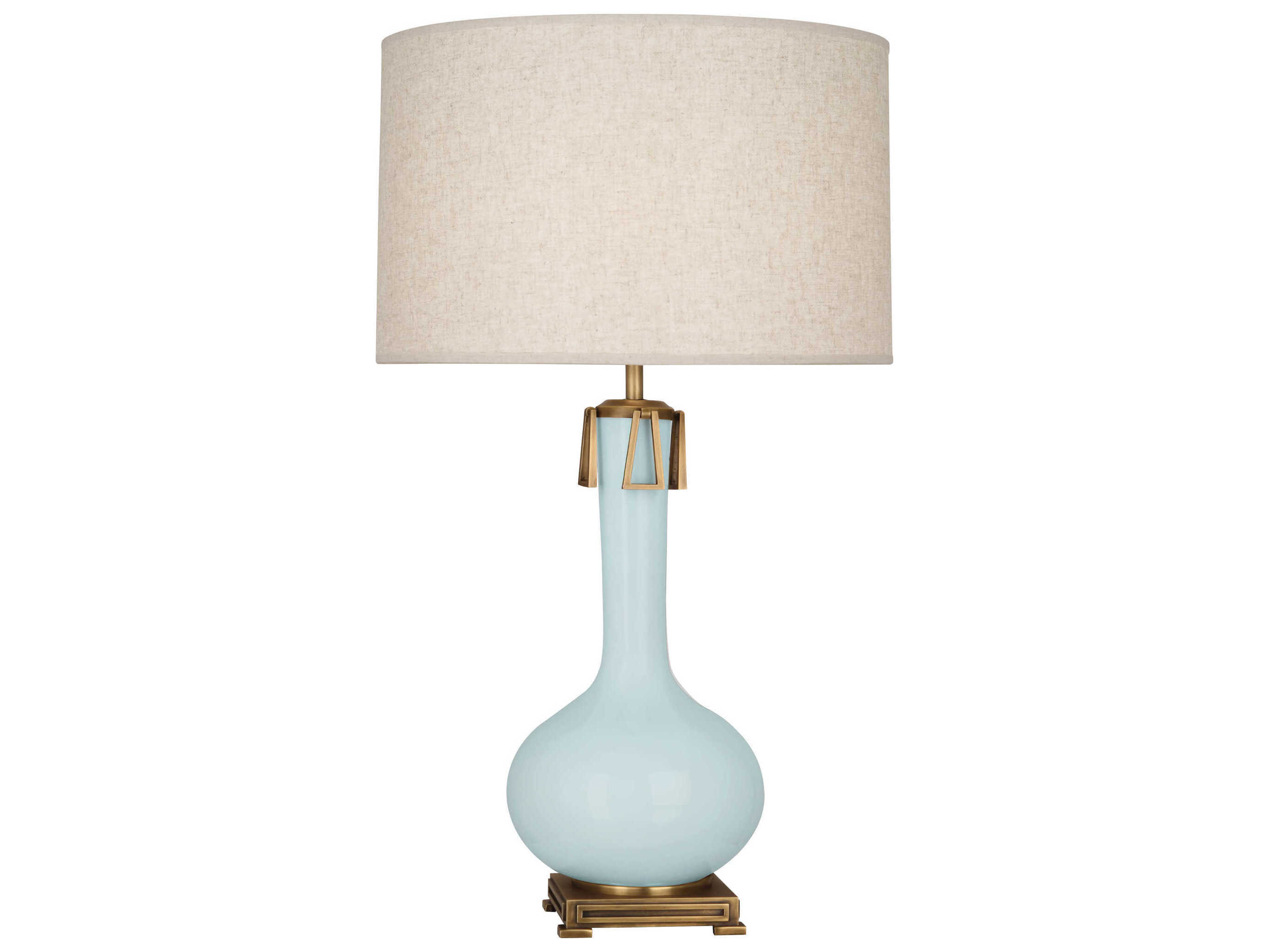Robert Abbey Athena Baby Blue Glazed Aged Brass Buffet Lamp