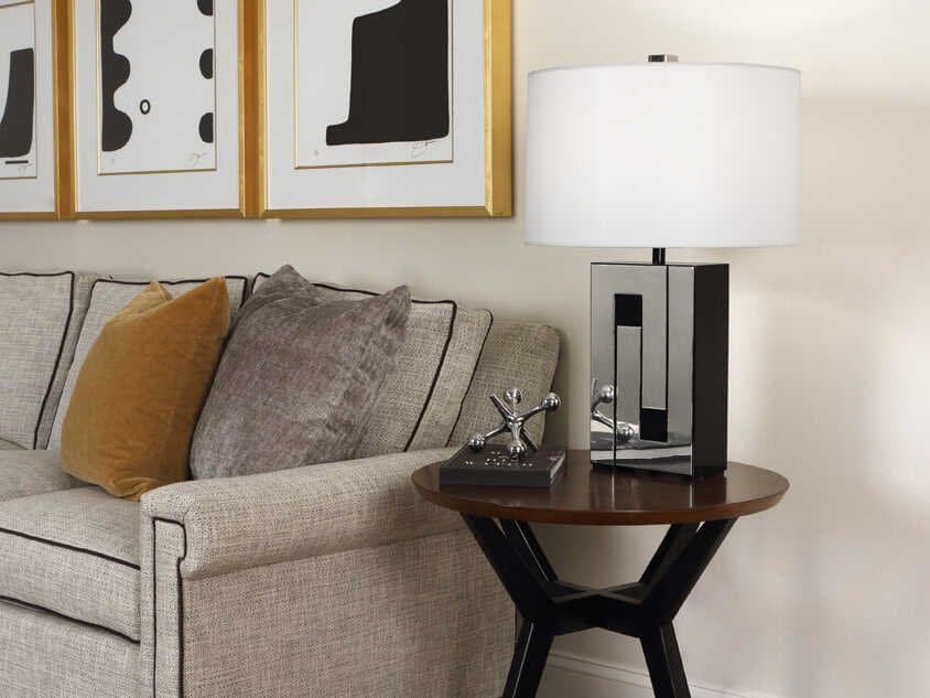 Robert Abbey Blox Black Enamel Polished Nickel Buffet Lamp