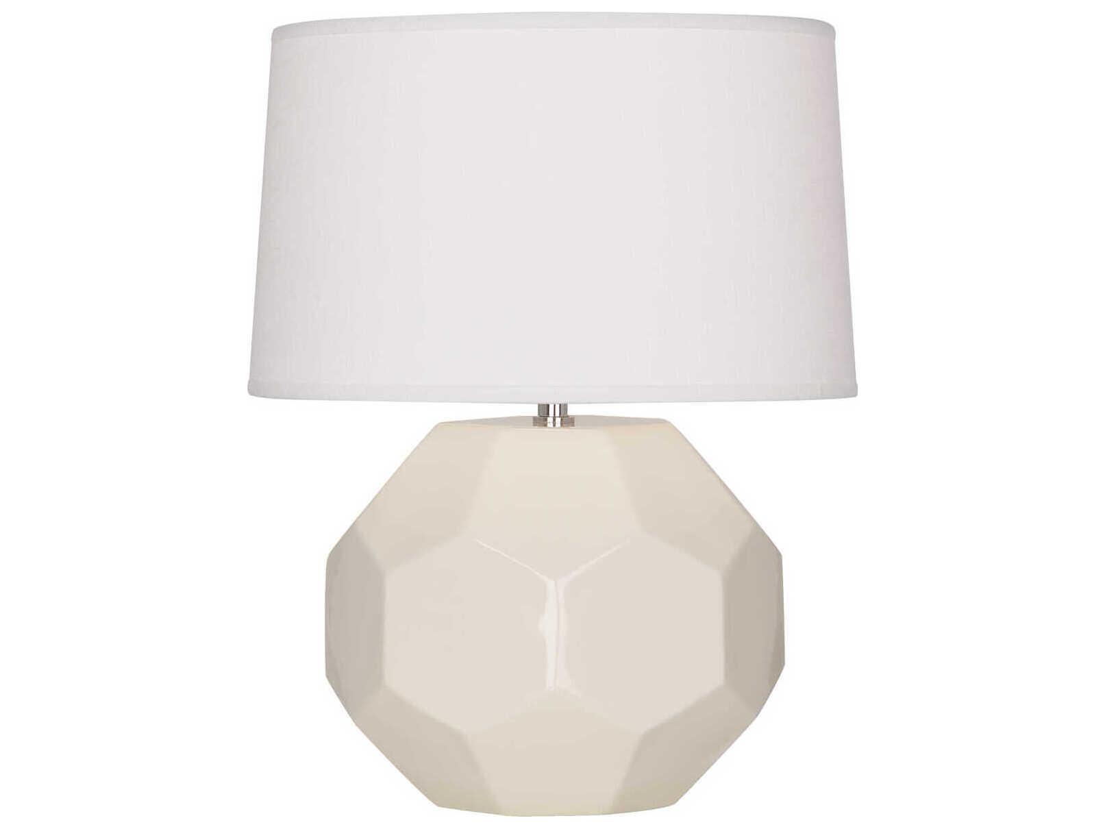 Robert Abbey Franklin Bone Glazed Off White Table Lamp