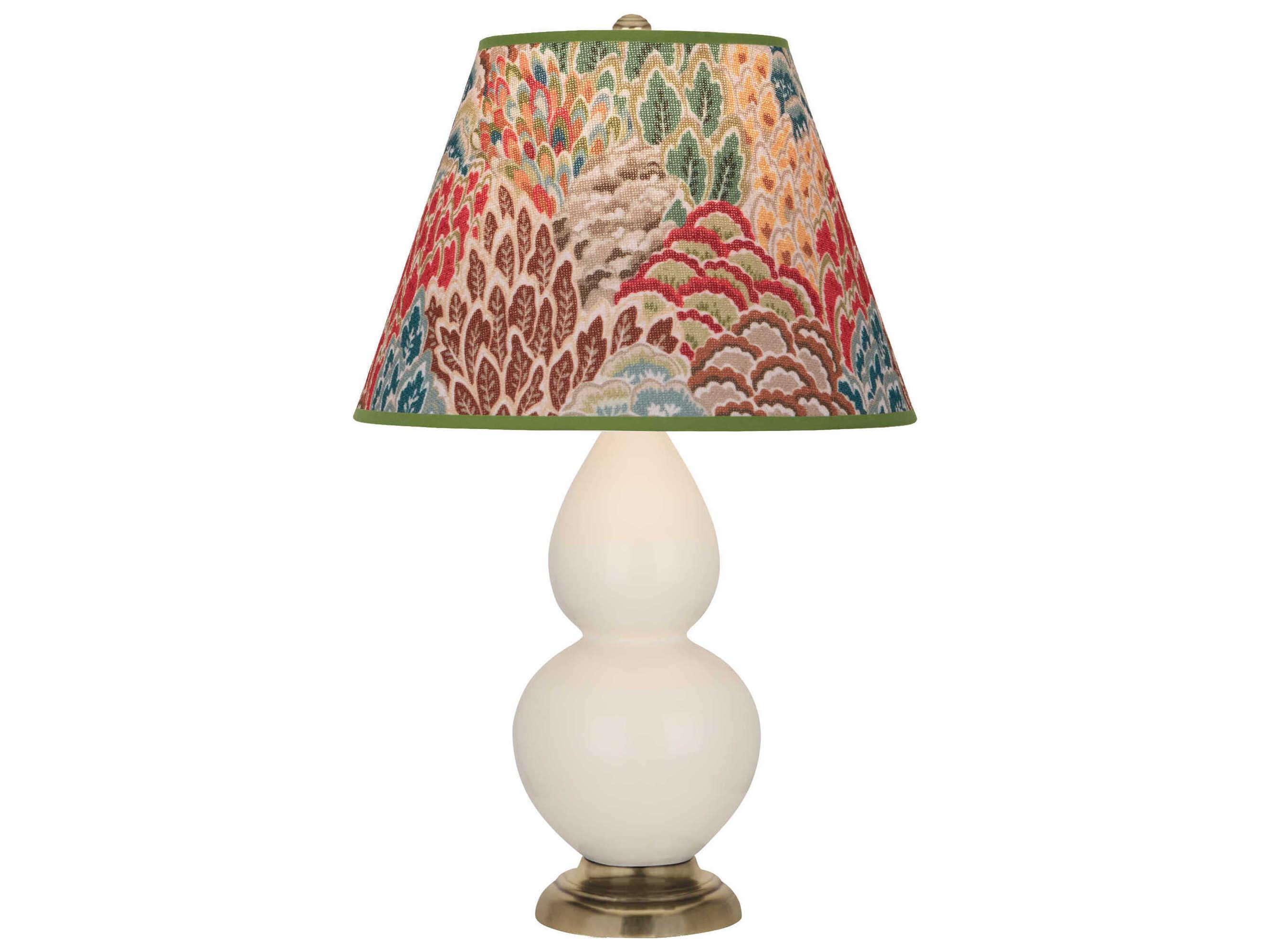 Robert Abbey Small Double Gourd Bone Glazed Off White Table Lamp