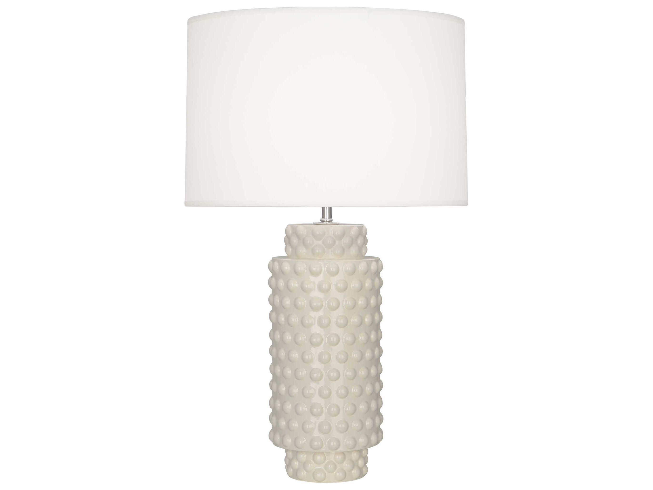 Robert Abbey Dolly Bone Glazed Textured Off White Buffet Lamp