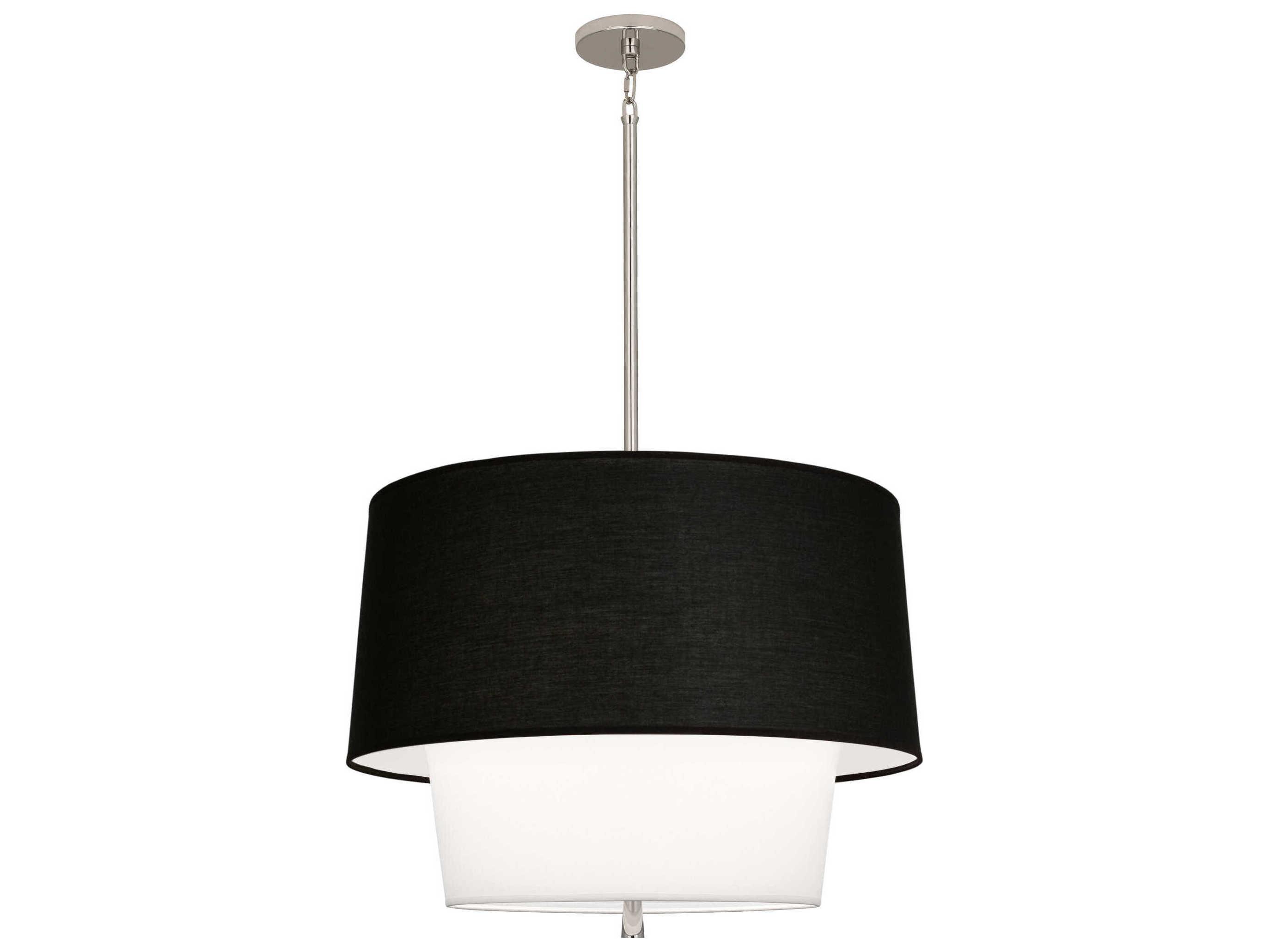 Robert Abbey Decker 3-Light Raven Black Ascot White Pendant